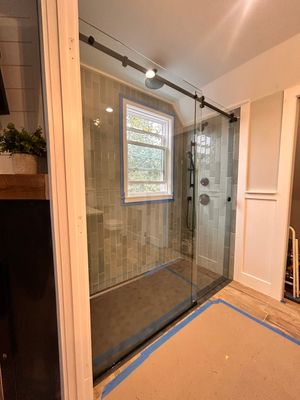 Bathroom Remodel using Tempered Shower Glass