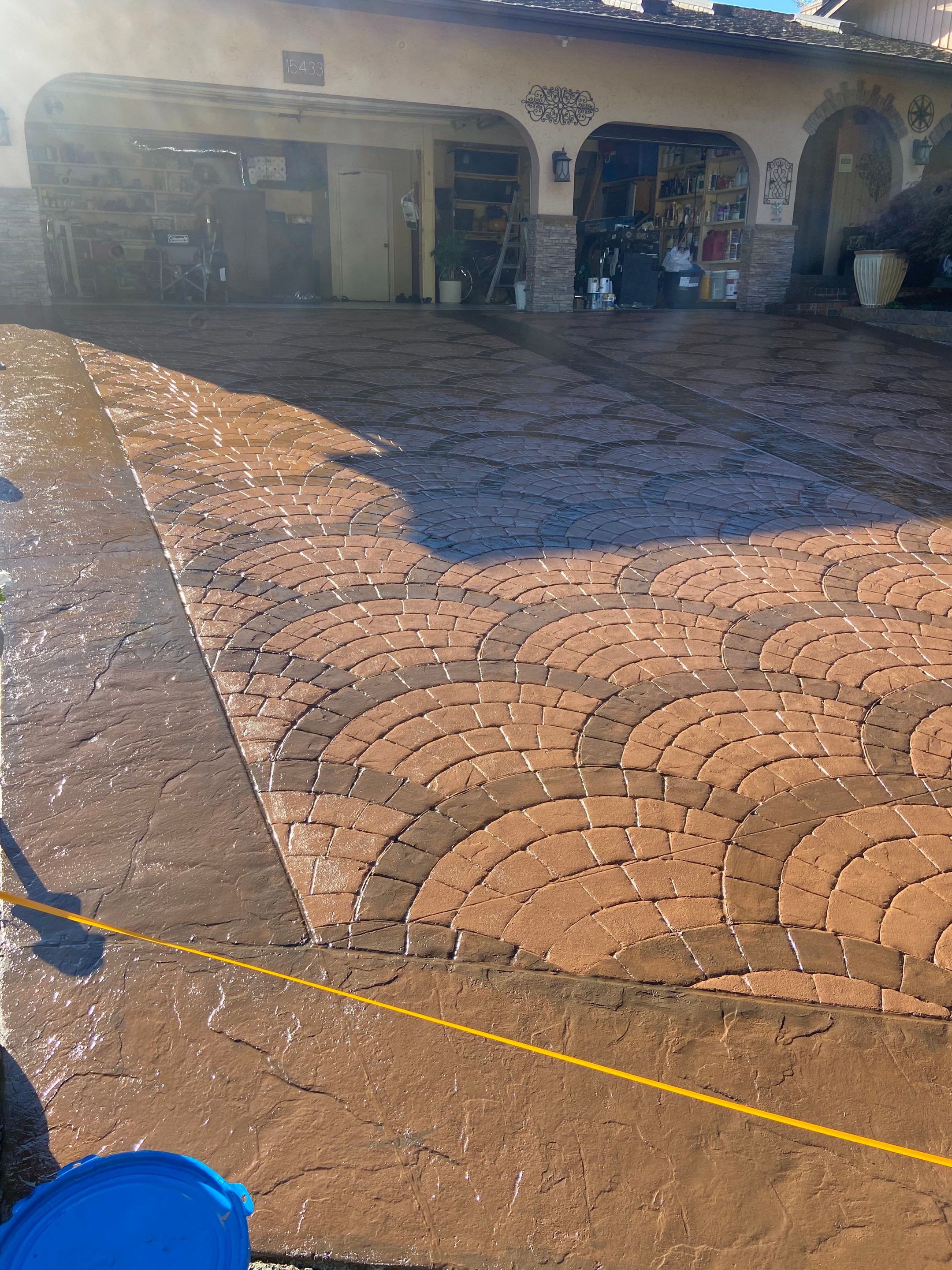 Mehta | Tiled Driveway with Sealer & Retaining Wall  by Jireh Asphalt & Concrete Inc 