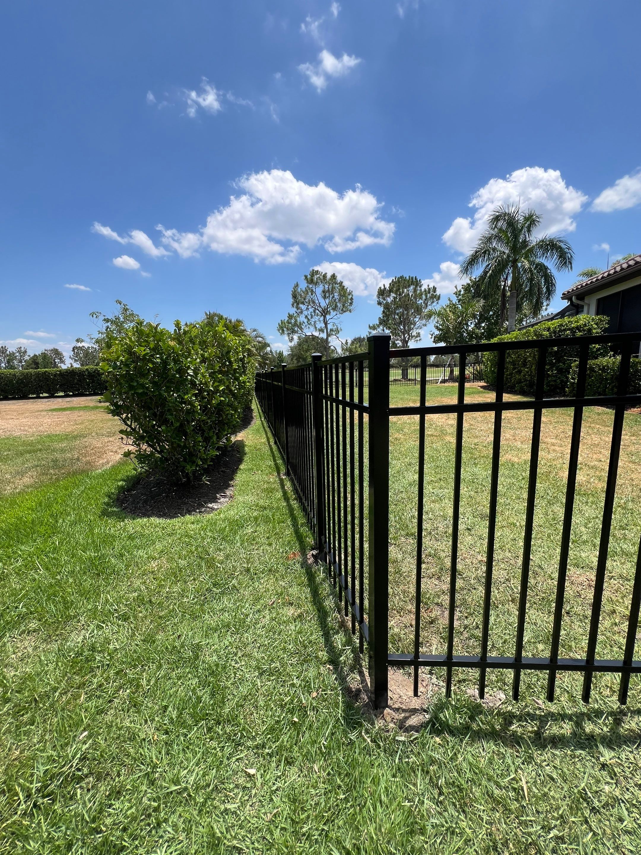 Aluminum Fence Installation using Black 3 Rail Aluminum Fence by Asap fence and gates, LLC