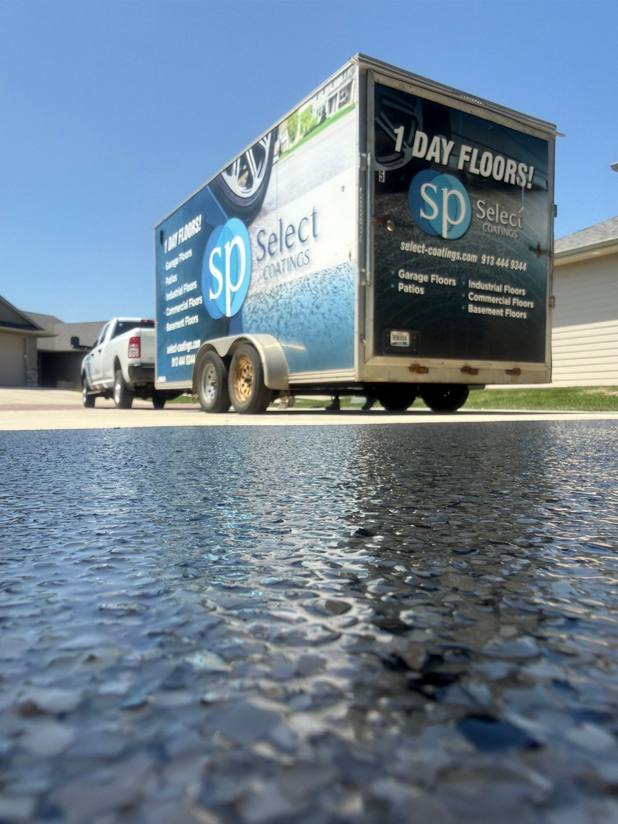 Cabin Fever Garage Floor Coating in Sioux Falls by Select Painting, Coatings & Garage Cabinets