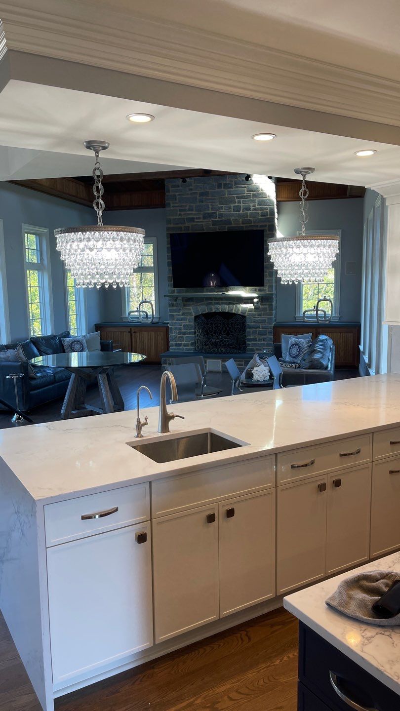 Kitchen Remodel using Fabuwood Luna Dove and Indigo Cabinetry by HomeWerkes Design & Build