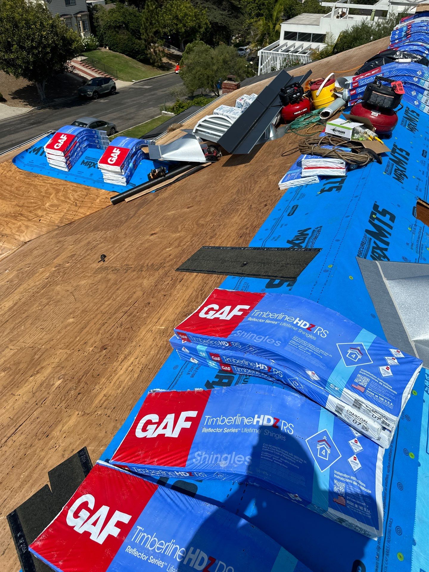 Residential Roofing Installation using GAF Charcoal Shingles by Hull Brothers Roofing
