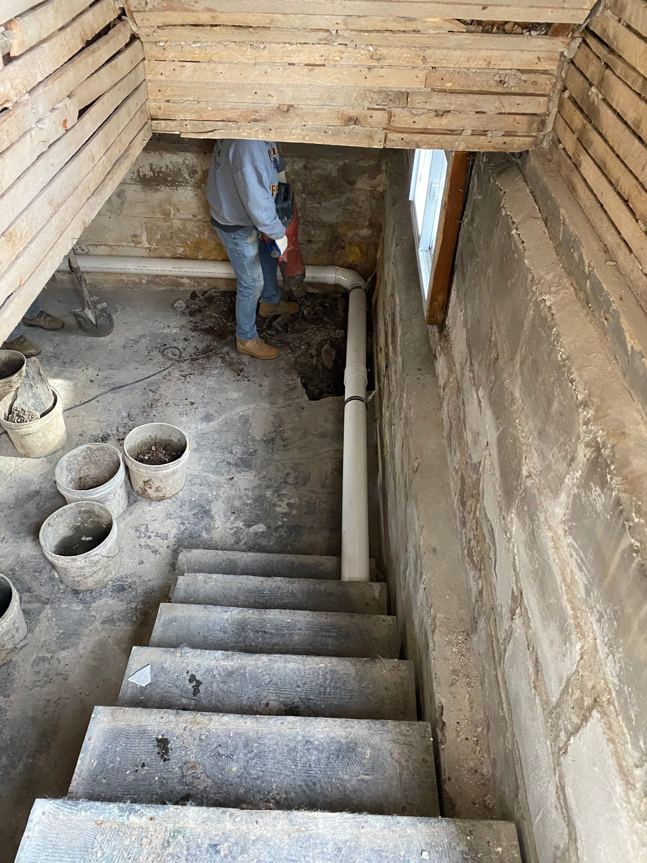 Interior French Drain, Lally Column Replacement & Concrete Floor Replacement in South Orange, NJ by Pure Service Pro, LLC