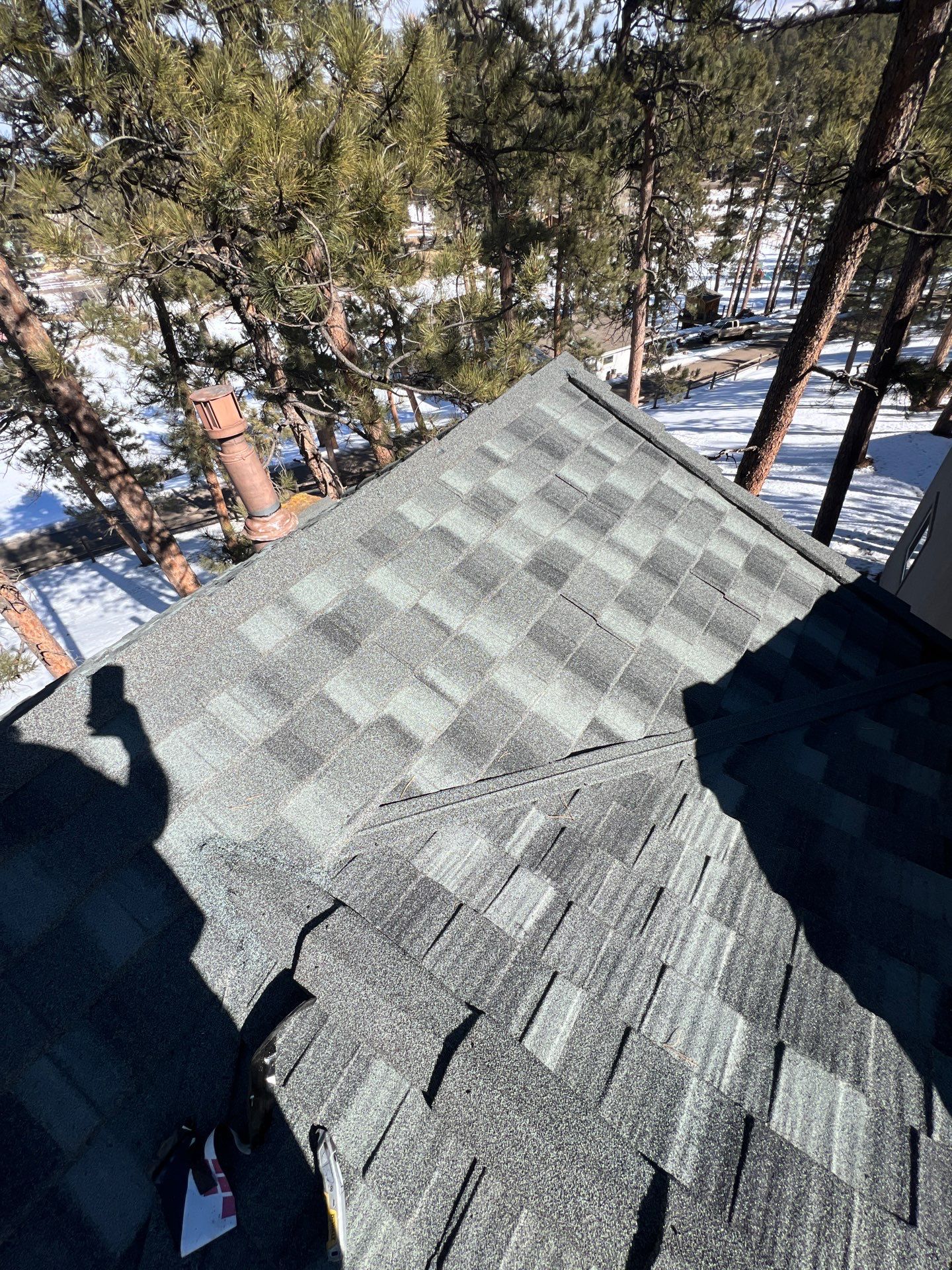 Residential Roofing Installation using Stone Coated Steel by Blue Peaks Roofing LLC 
