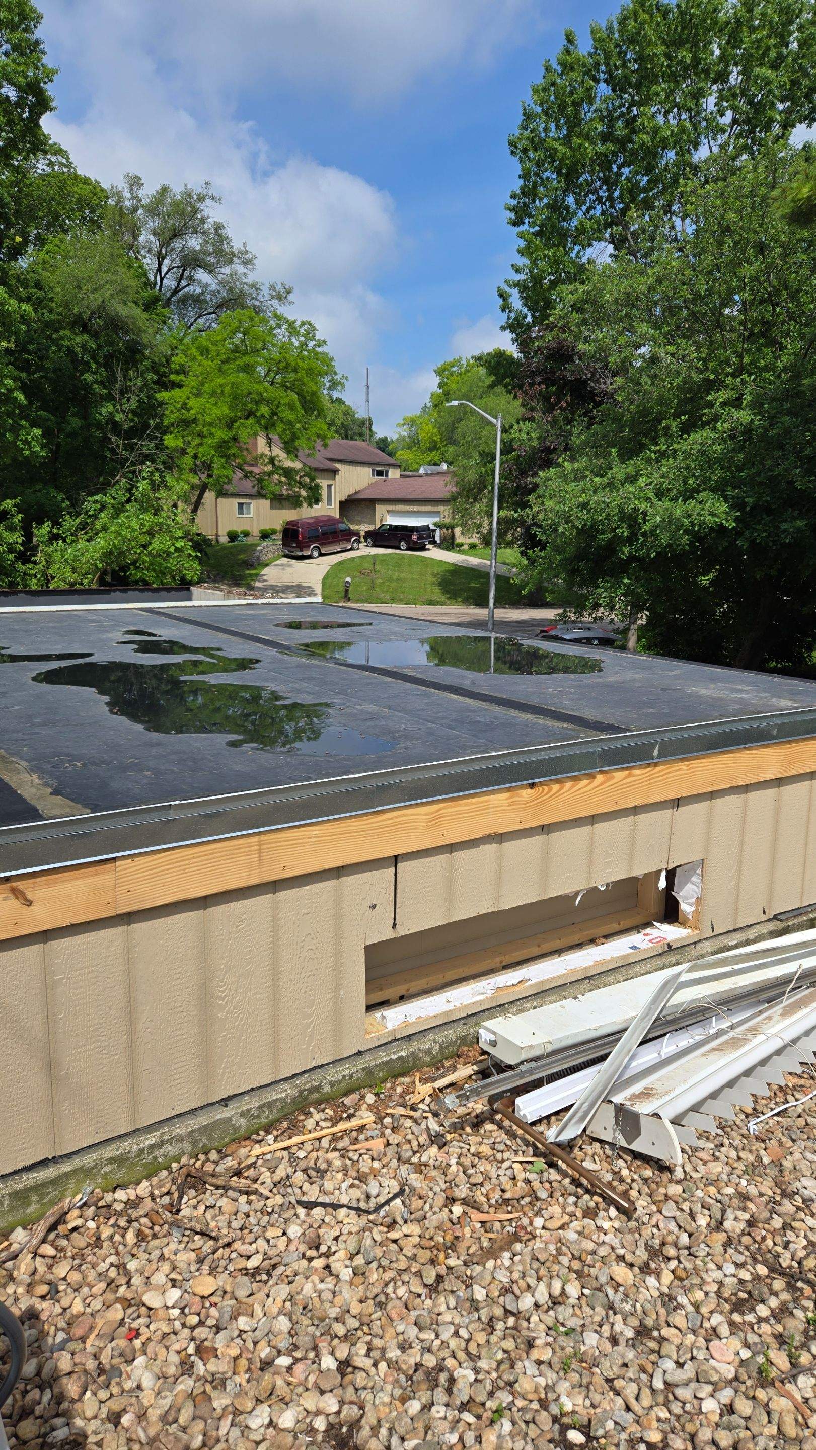 Residential Flat Roof Reconstruction & Substrate Repair by Level Up Roofing and Restoration Services LLC