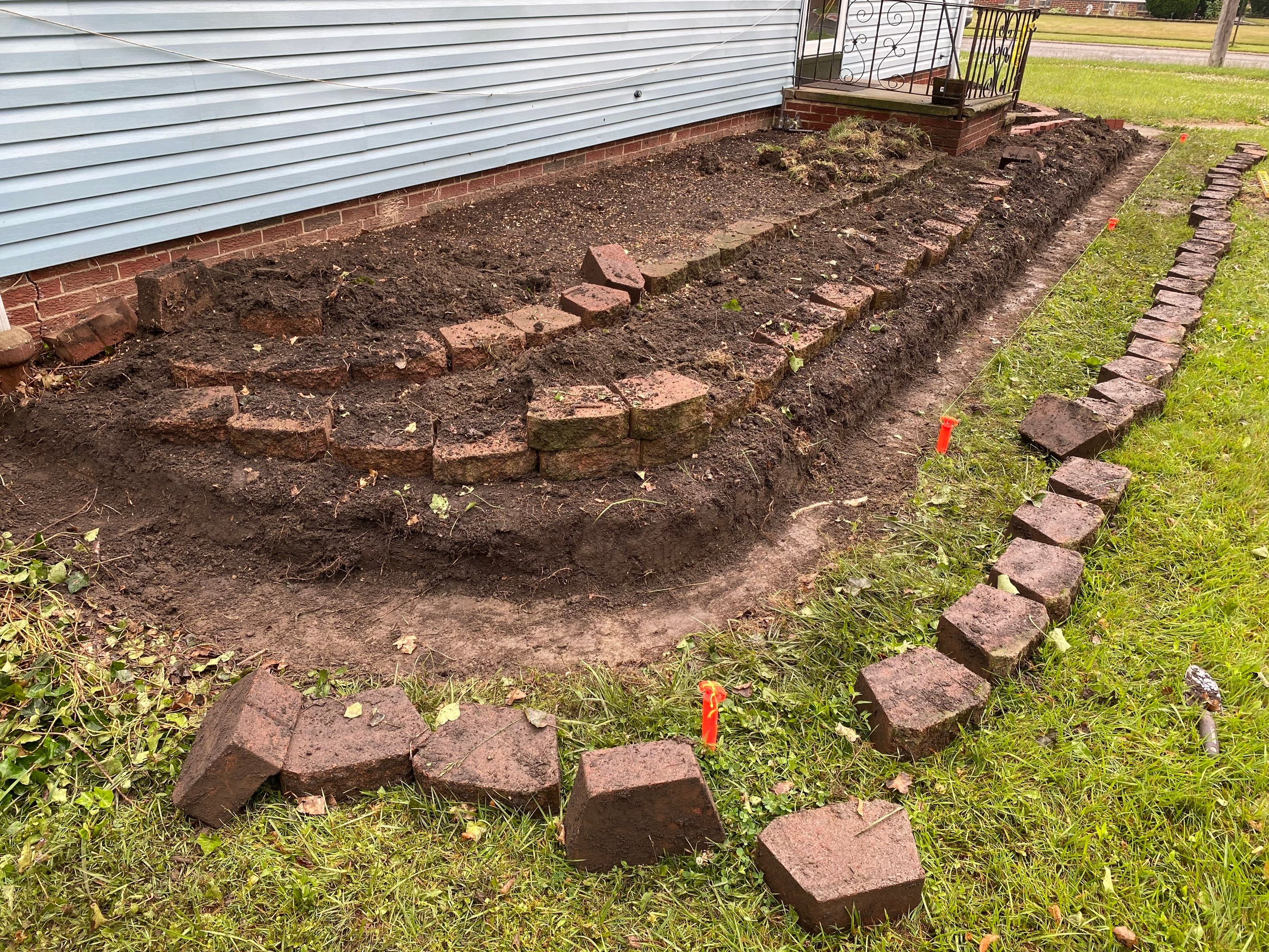 Hardscape Wall Rebuild by Elm Rose Gardens