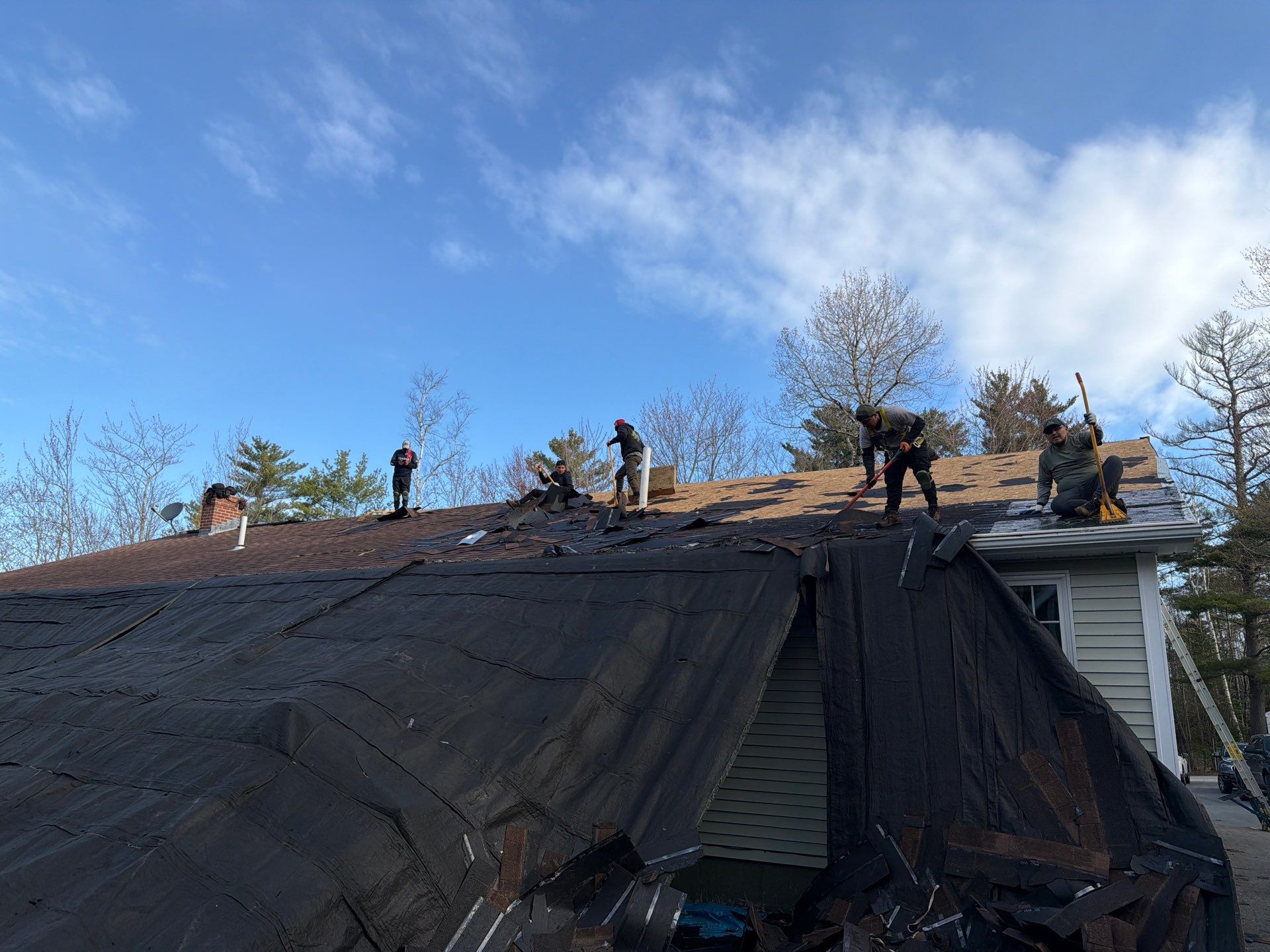 Asphalt Roof Replacement with IKO Cambridge Shingles in Fairfield, ME by Tall pine roofing