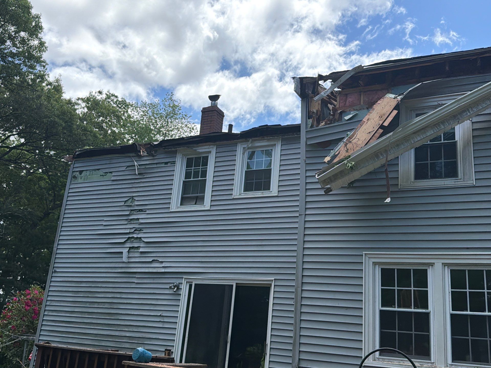 Emergency Temporary repair due to a Tree impact in North Reading by Boston Board Up