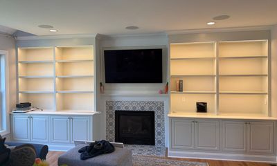 Custom Built-In Cabinetry with Bookshelves