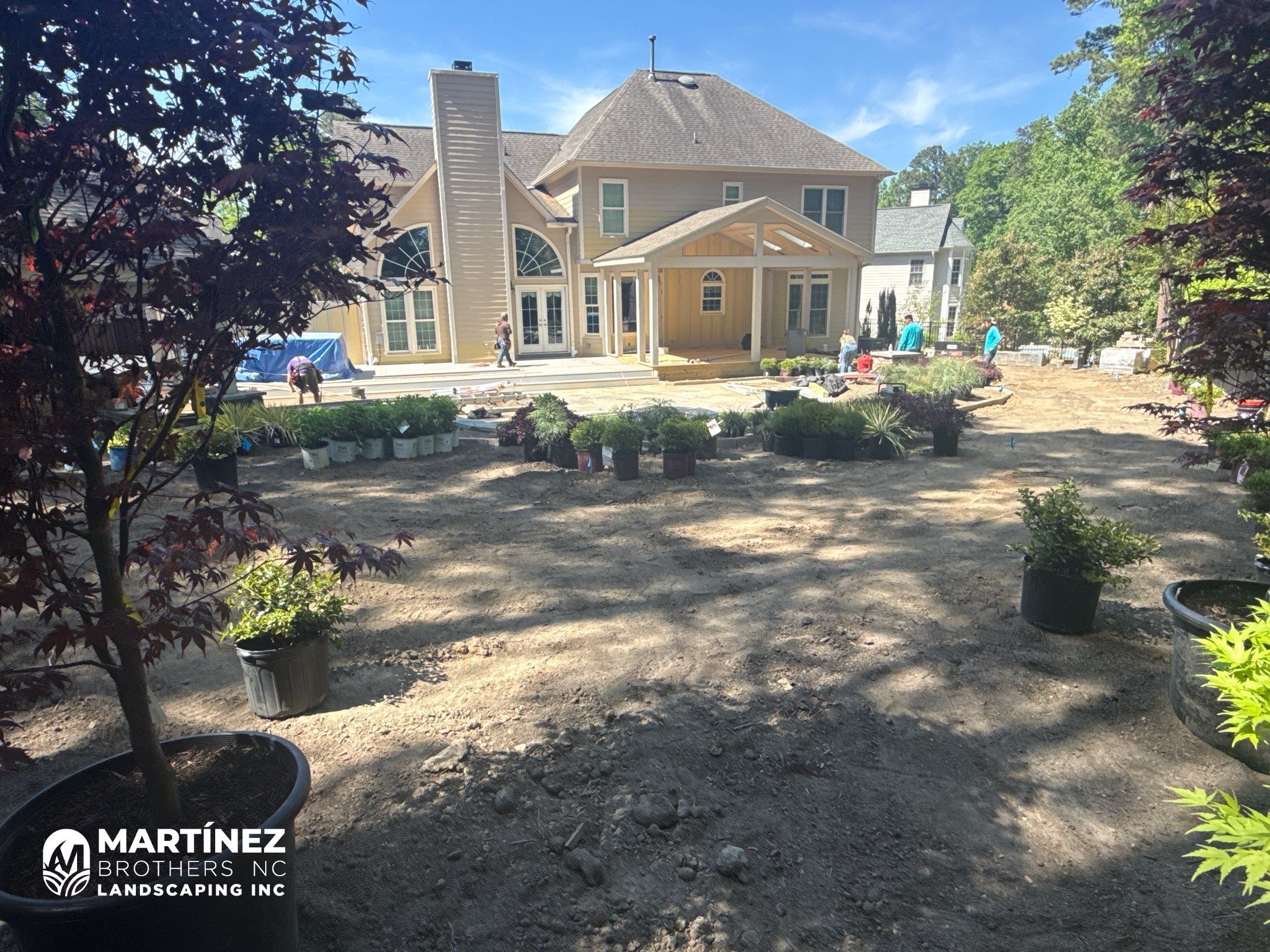 Backyard oasis in Cary by Martinez Brother’s Nc Landscaping Inc