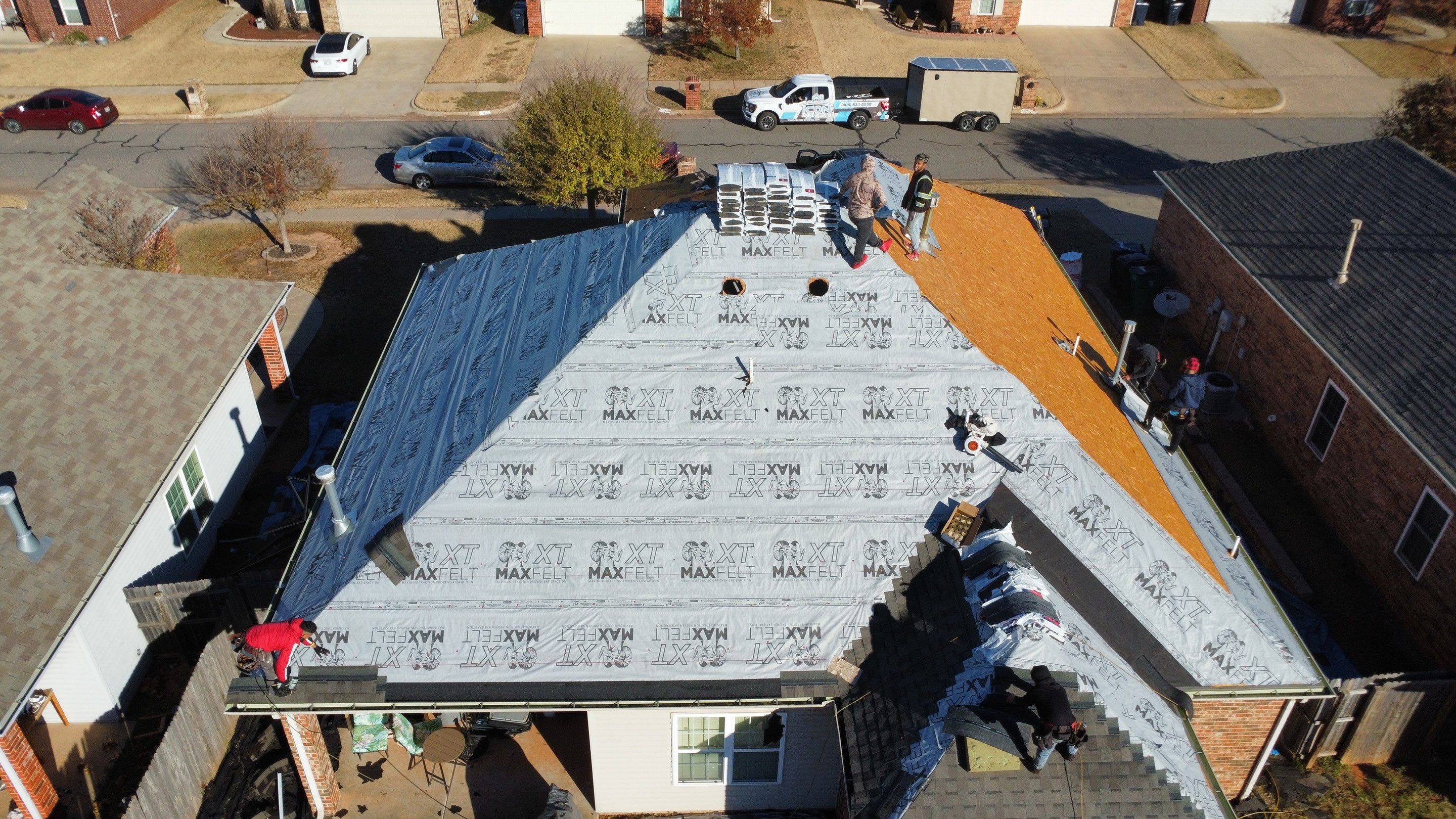 Install of Roofing system after tornado in oklahoma city! by Icon Roofing And Construction