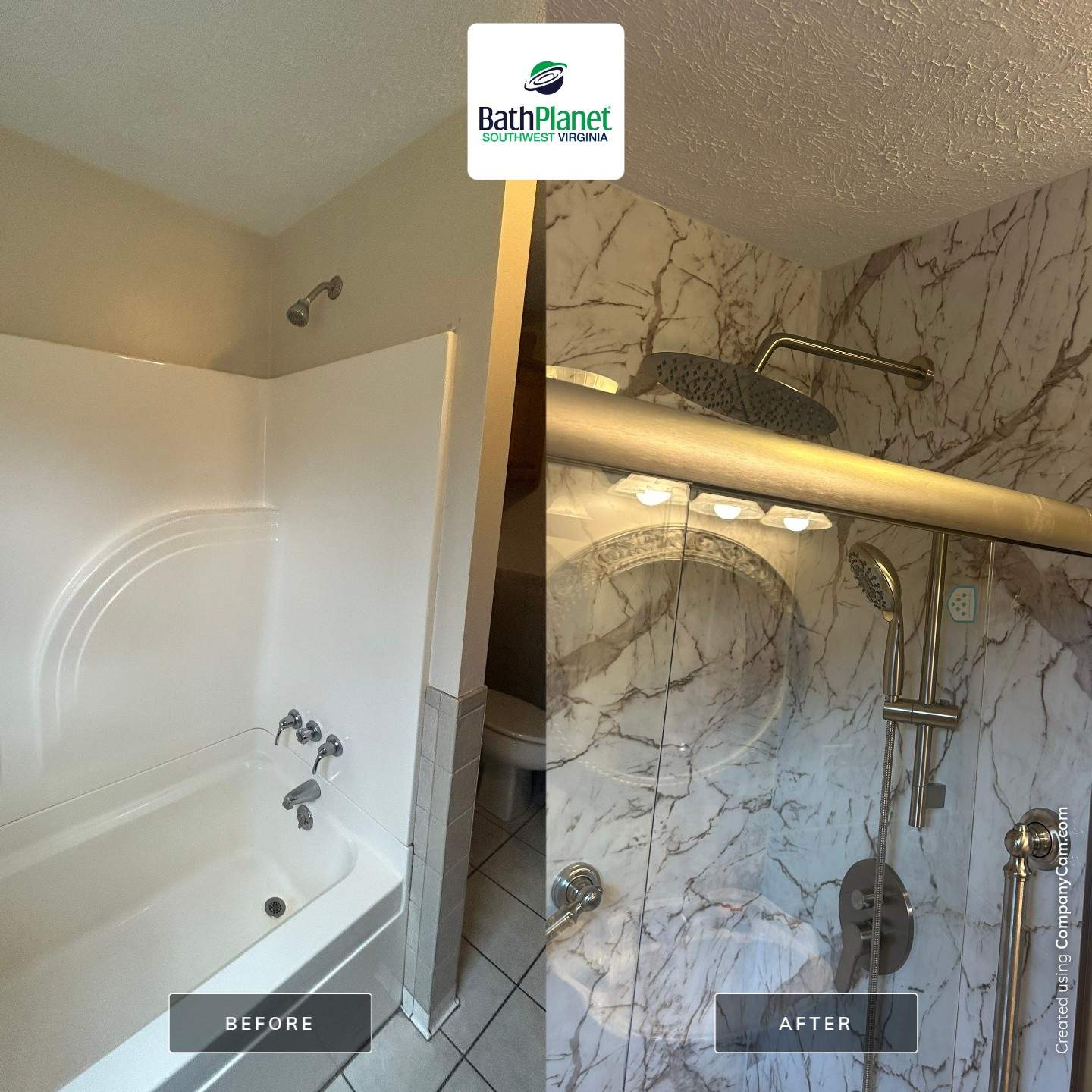 Tub to Shower in Tuscany by BathPlanet SW Virginia