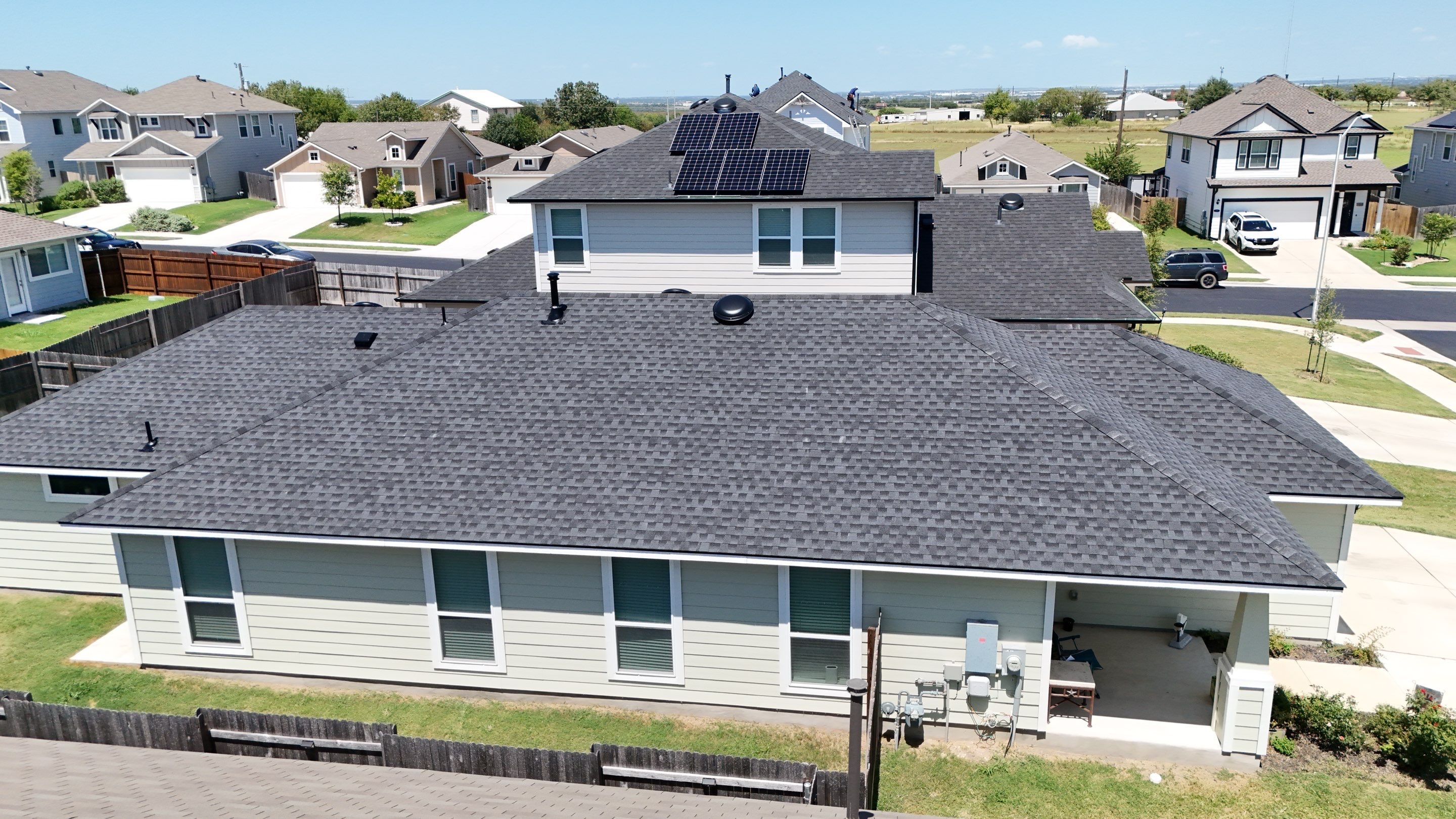 Residential Roof Replacement using GAF - HDZ - Charcoal by Action Exteriors Austin