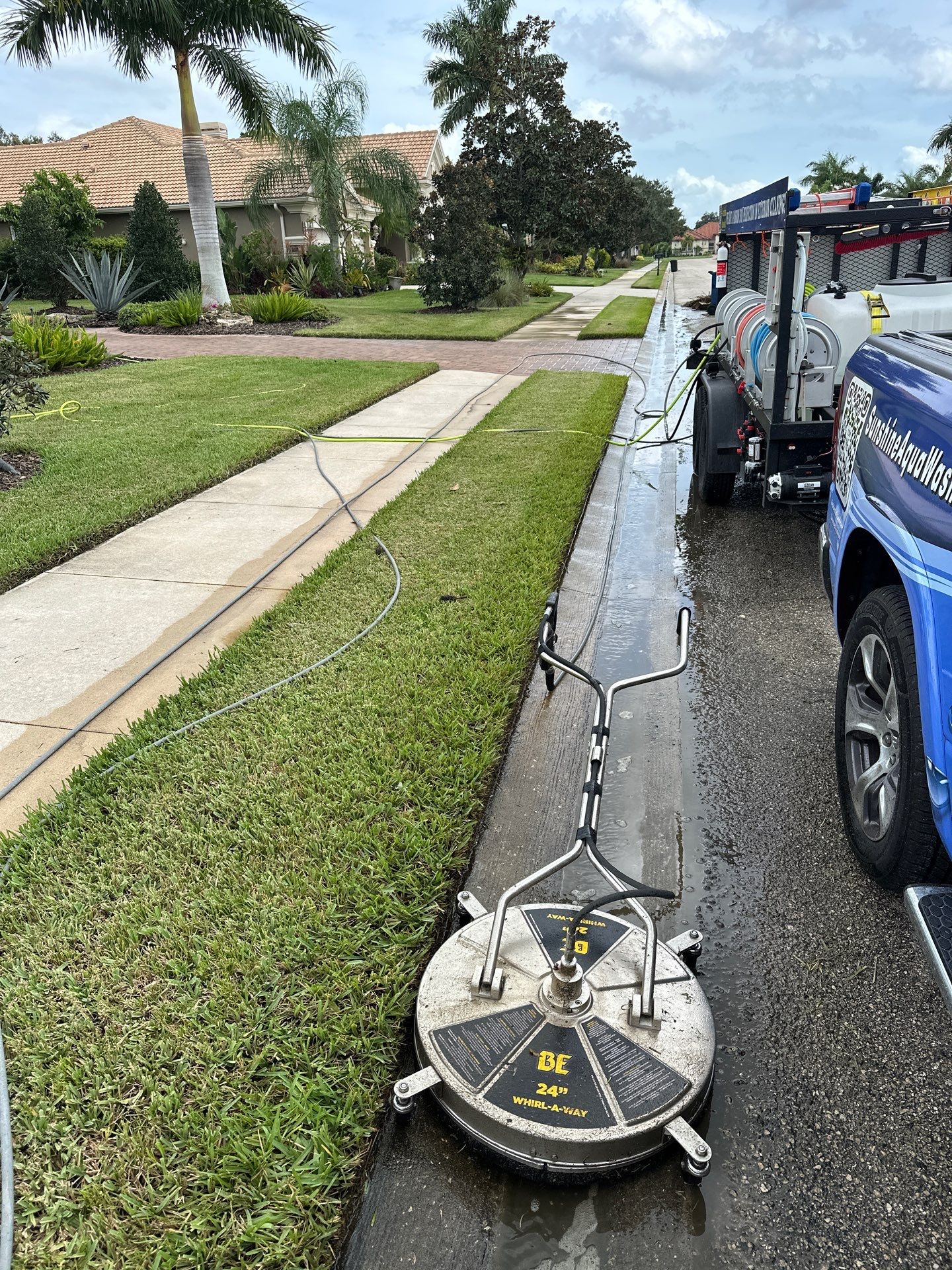 Paver Driveway Cleaning, House Wash, and Pool Deck Cleaning in Bradenton, FL | Winding River Community by Sunshine AquaWash