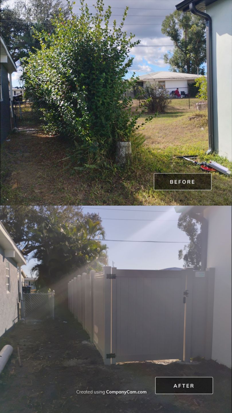 Custom Color Vinyl Fence in North Port by True Fence LLC