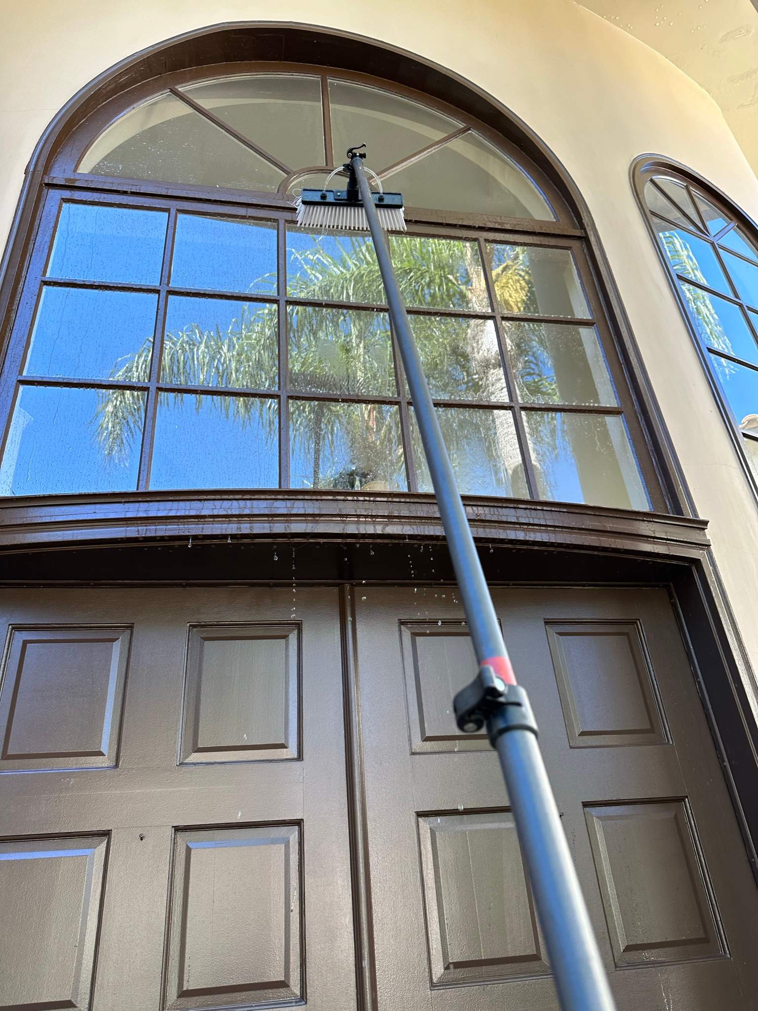 Orange County Clay Tile Roof Soft Wash on Unwalkwable Roof by Property Cleaning Experts