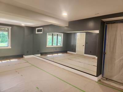 Residential Basement Dance Studio - Mirrored Walls