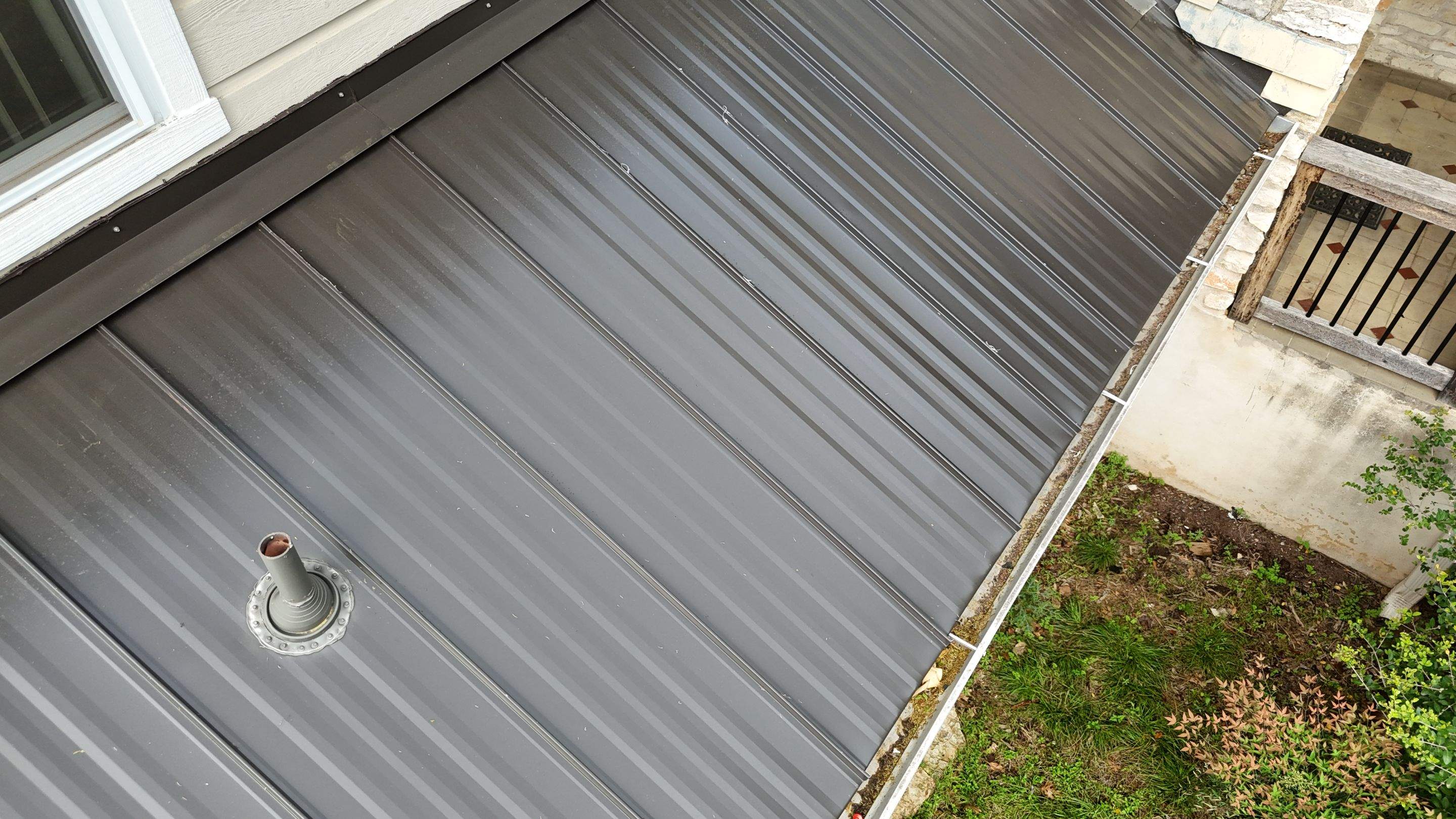 Dark Bronze - L&A Standing Seam with Striations by RoofsOnly.com