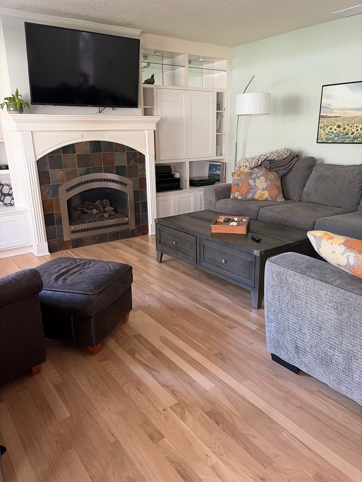 Natural Oak Hardwood Flooring Refinish in Milwaukie by American Made Construction