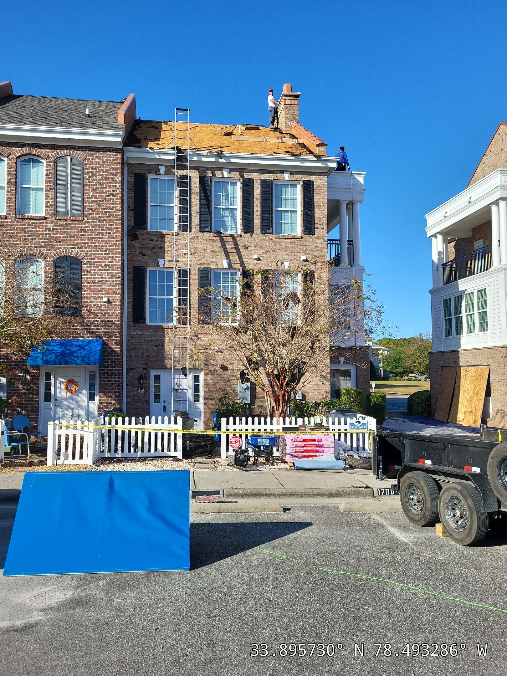 Townhouse Roof Replacement and Chimney Repair in Sunset Beach, NC by RGR Construction and Roofing, LLC
