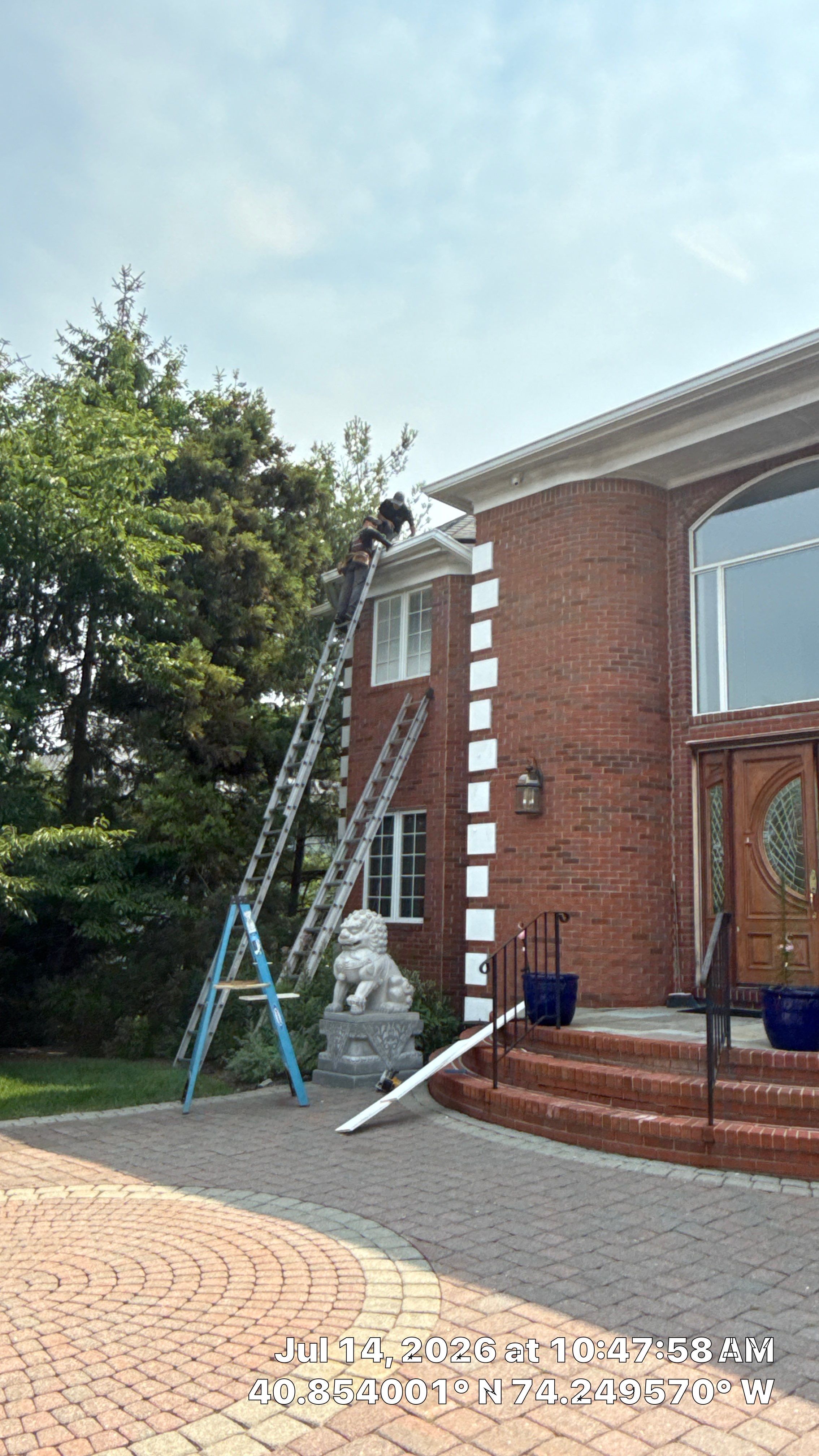 Soffit and Fascia Board Repair, Seamless Gutter Install Project in North Caldwell, New Jersey by NJ Home Maintenance Services
