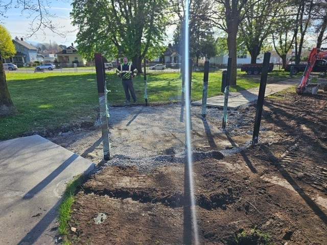 Concrete Patch Repair with Bollards | Clark Dog Park - Everett  by Jireh Asphalt & Concrete Inc 