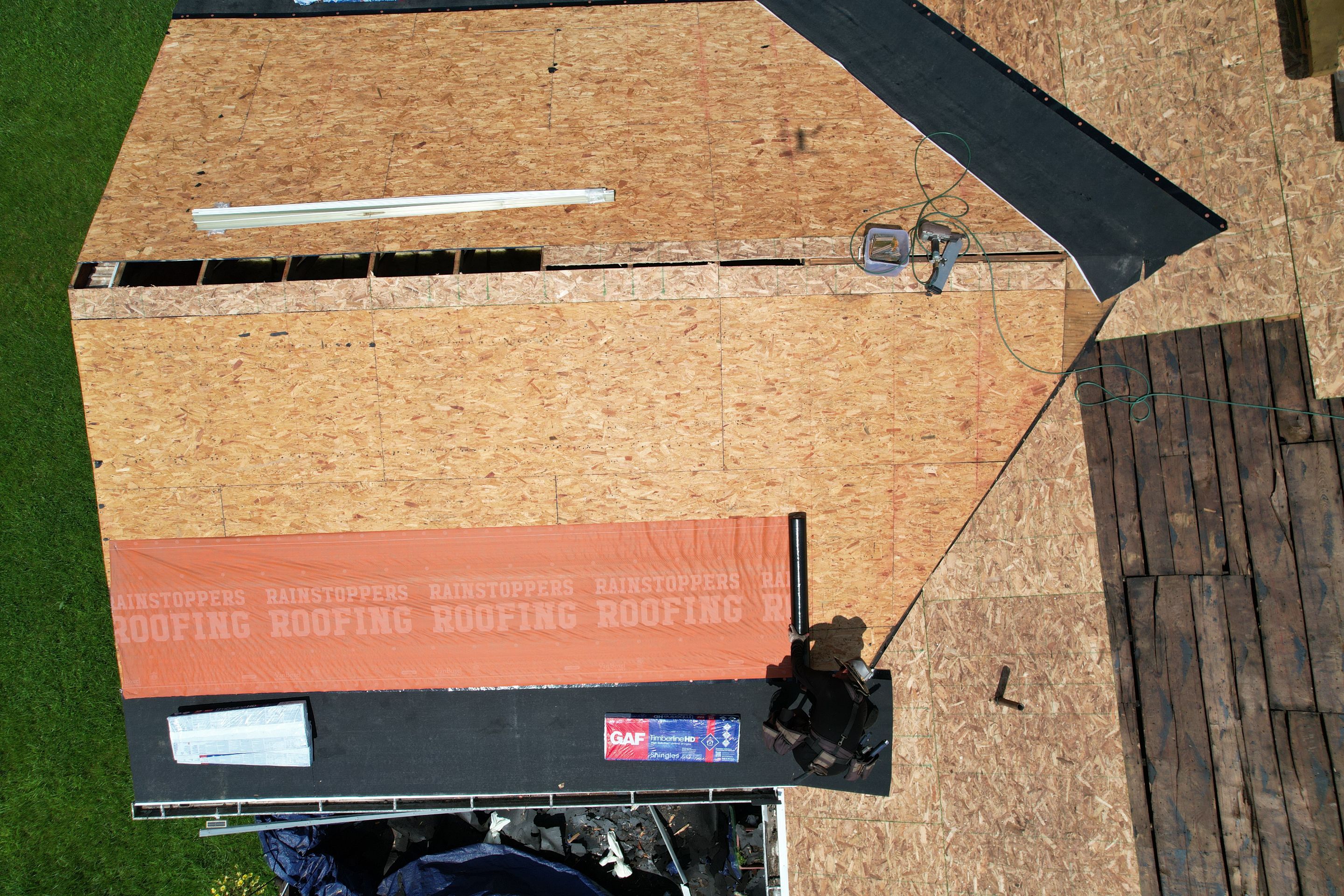 Residential Roofing Installation using GAF Timberline HDZ Barkwood by Rainstoppers Roofing