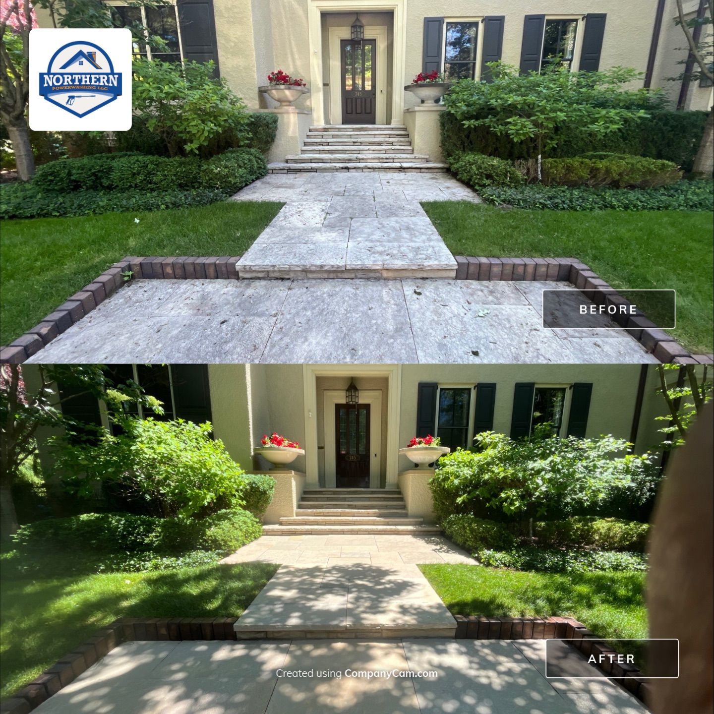 Natural Stone Surface Pressure Washing by Northern Power Washing LLC.