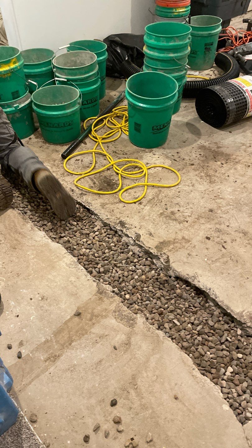 Drain tile & a sump pump for Ruth by Waterproofing Northeast