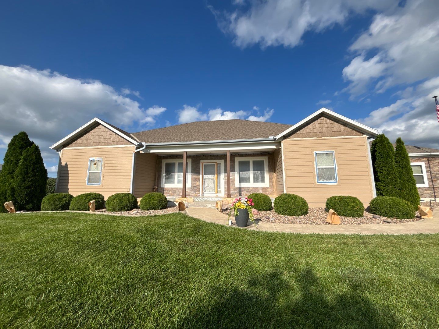 Exterior Painting and Wood Rot Repair for Wellsville Residence by Cougar Painting