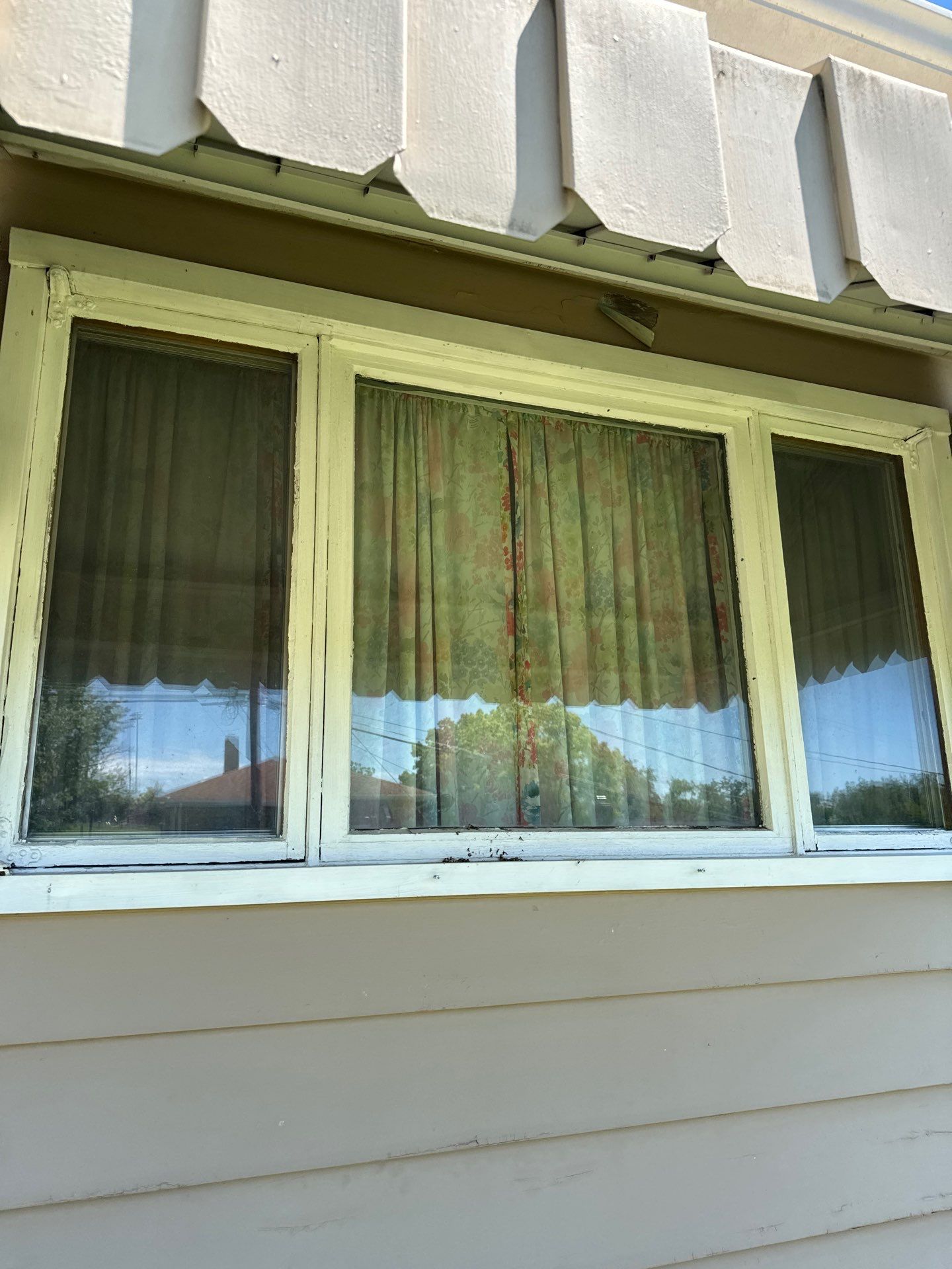 White Vinyl Sliding Window and Glass Block Installation in Columbus by Ohio State Windows