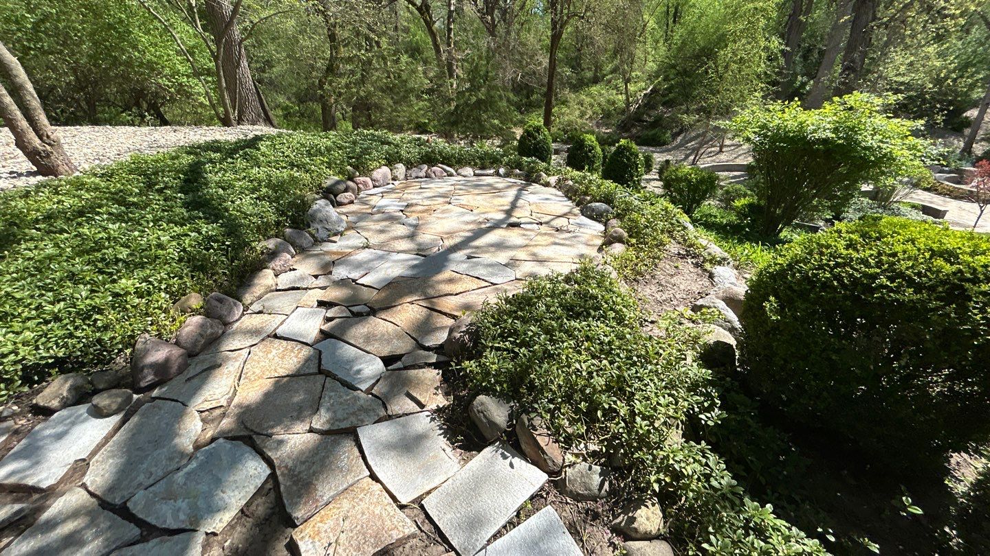 natural stone using Algaecide, soft wash soap by Northern Power Washing LLC.