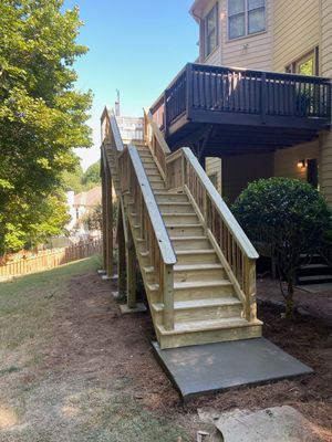 Deck Stair Rebuild and Wood Deck Repairs in Woodstock