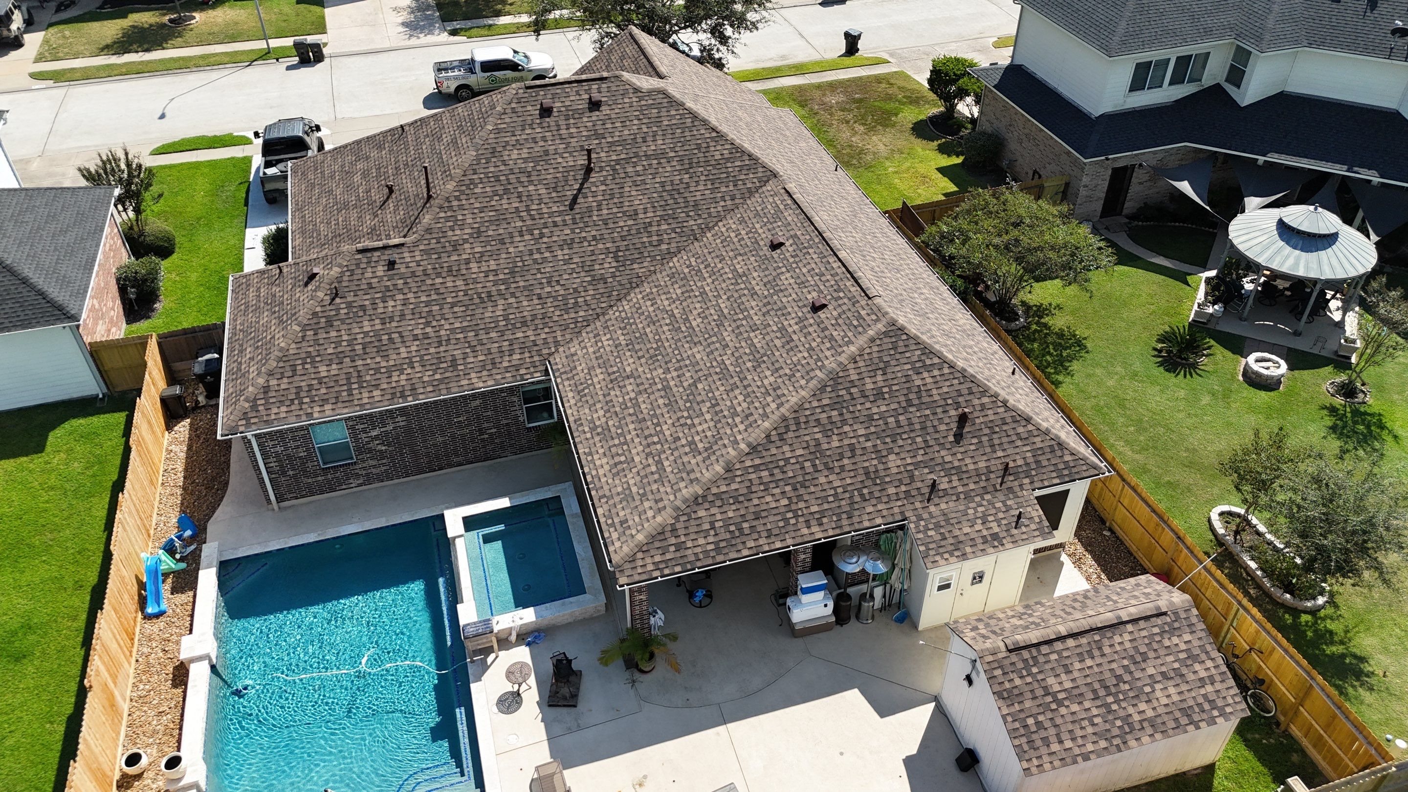 Residential Roofing Installation using IKO Dynasty by Core Four Roofing