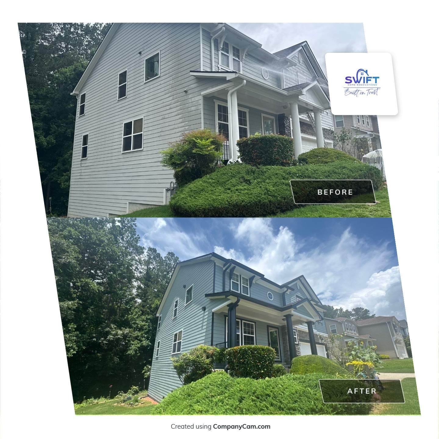 Full Exterior House Painting and Color Transformation in Atlanta by Swift Home Renovations