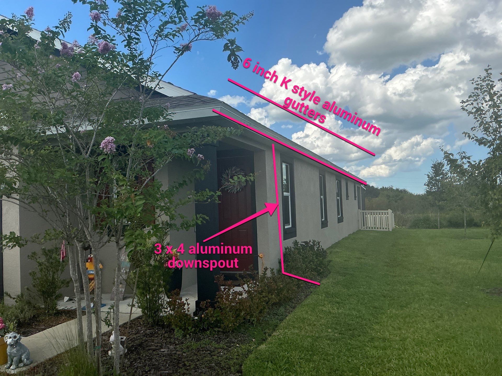 3X4 elbow Downspouts using Musket Brown Seamless Gutters in Lakeland FL by Gutter Professors