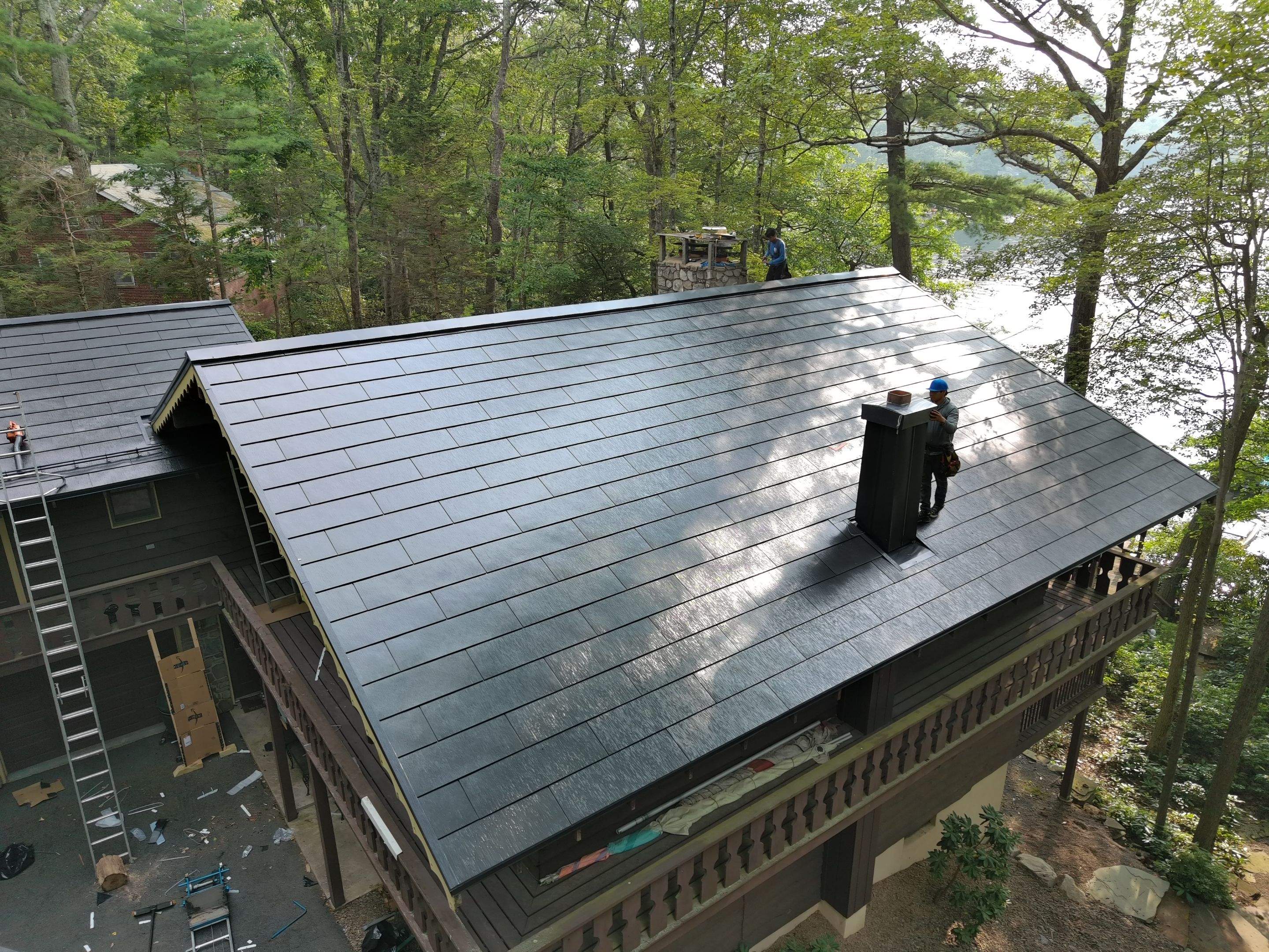Stunning Tesla Solar Roof Cabin in the Woods by American Home Contractors