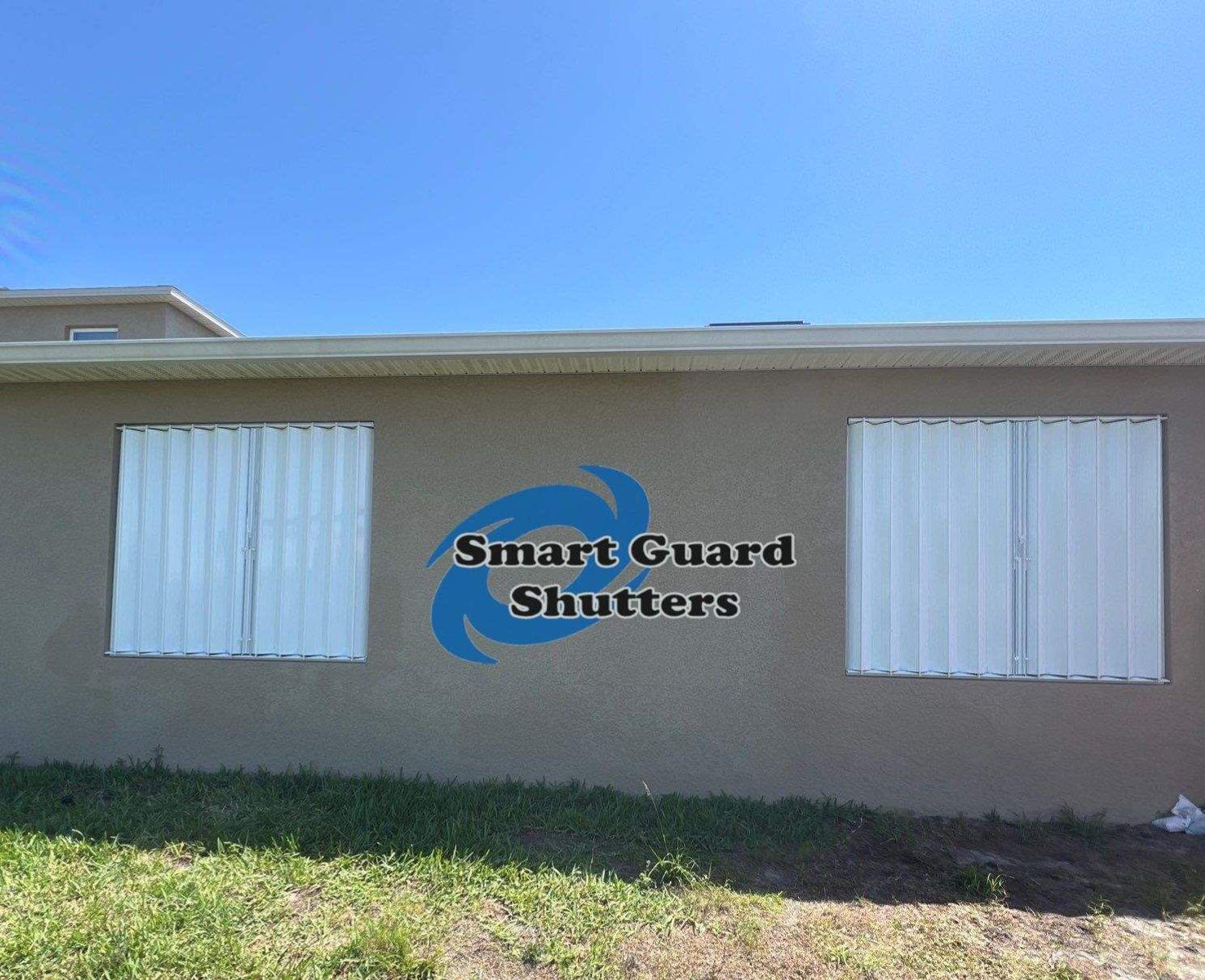 Hurricane protection in Beige/White by Smart Guard Shutters