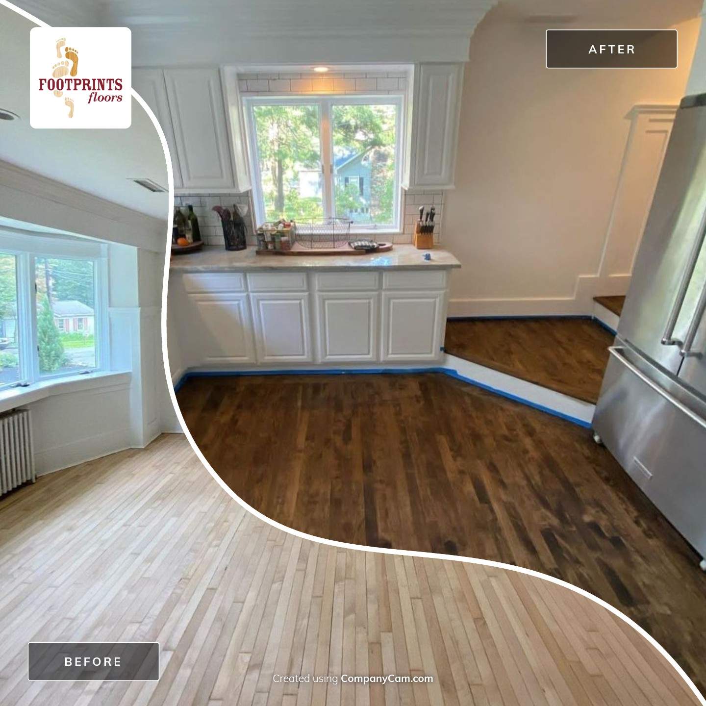 Sand & Refinish Red Oak with Duraseal Jacobean and Bona Mega Satin Finish using Bona Mega Satin by Footprints Floors Morristown