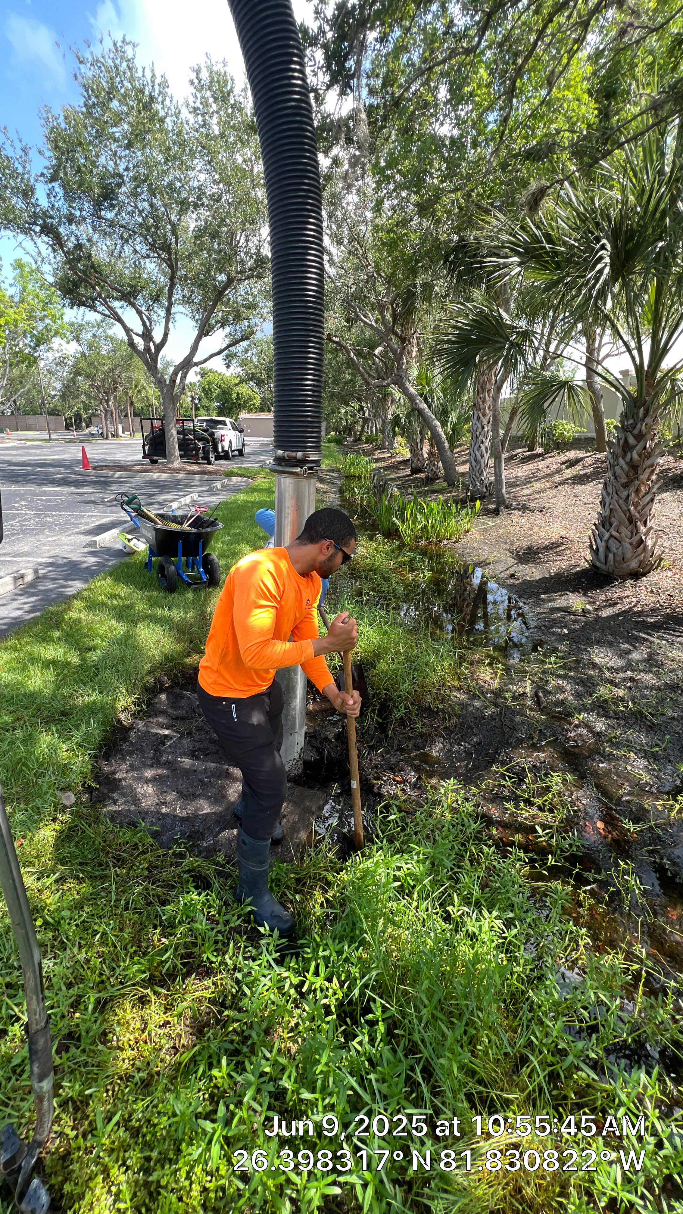 Pelican Landing Beach Parking Lot Stormwater System Maintenance by Don Mar, Inc. Storm Water Solutions