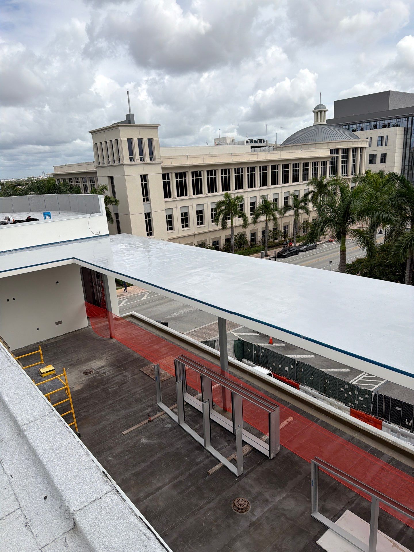 Commercial Roofing Installation with Soprema Membrane at Doral Library by AJF ROOFING INC
