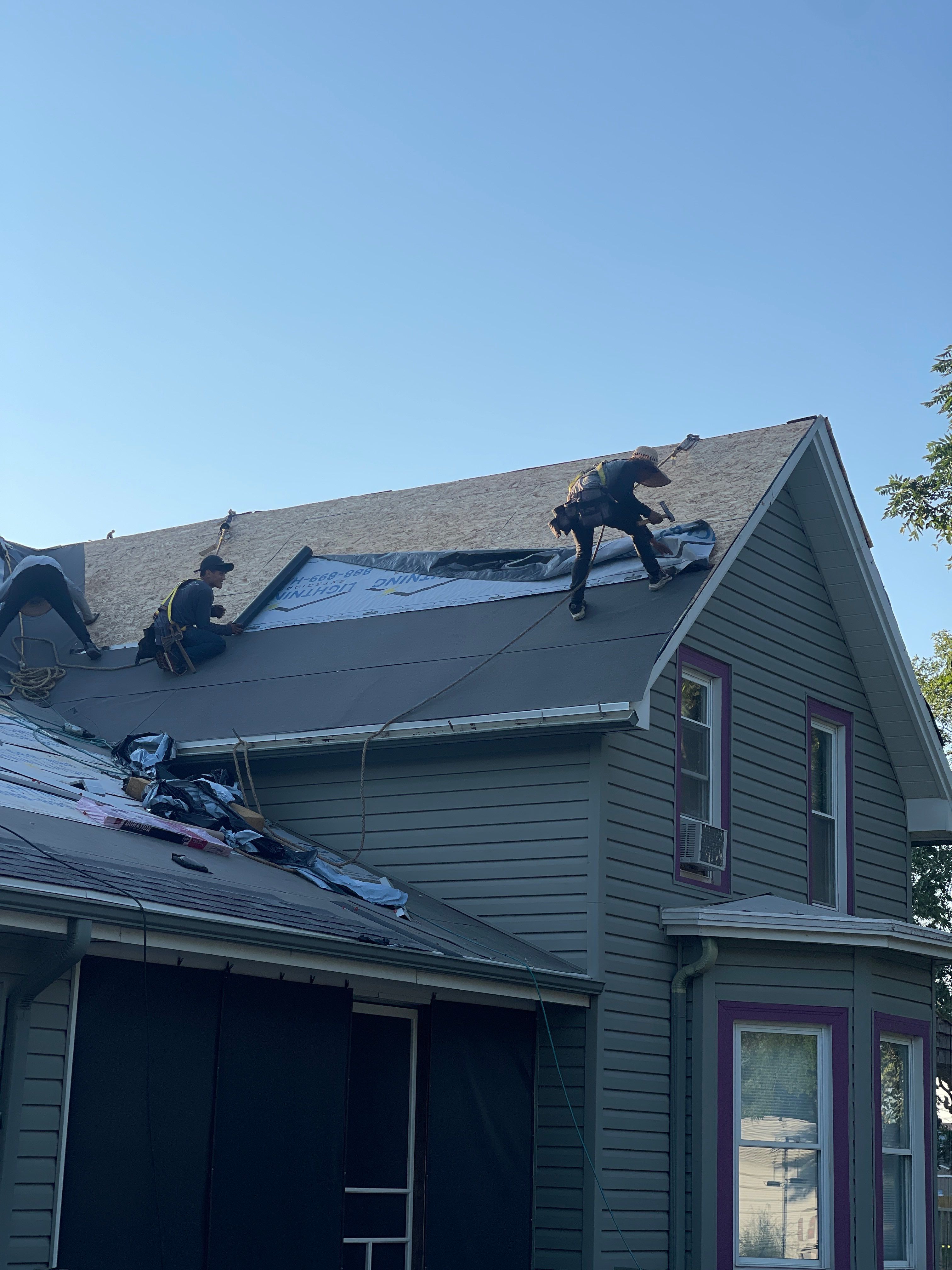 Residential Roofing Installation using Owens Corning Duration Colonial Slate by Lightning Exteriors