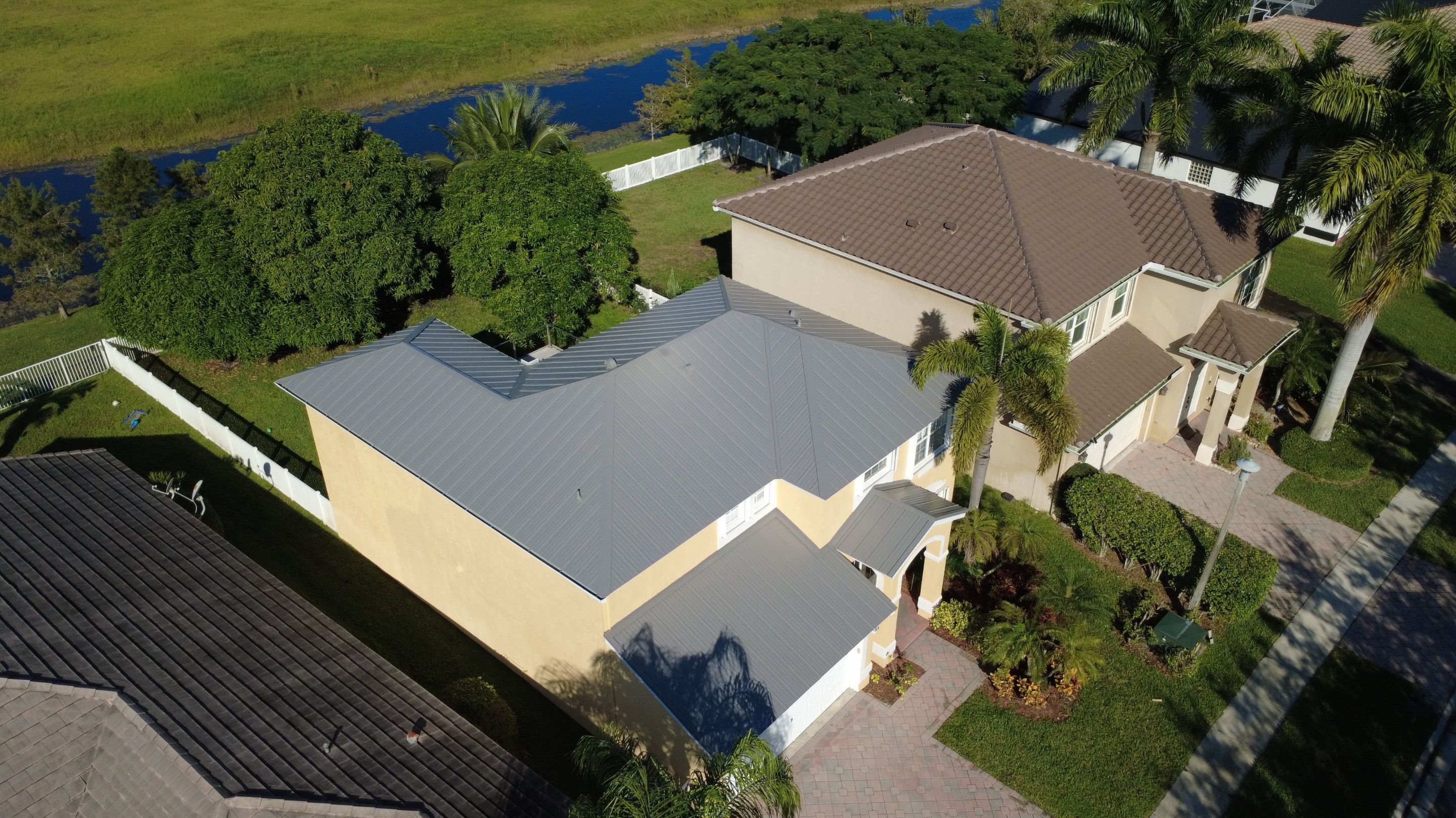 Residential Roofing Installation using 1" Nail strip metal roof by BLUES BROTHERS ROOFING