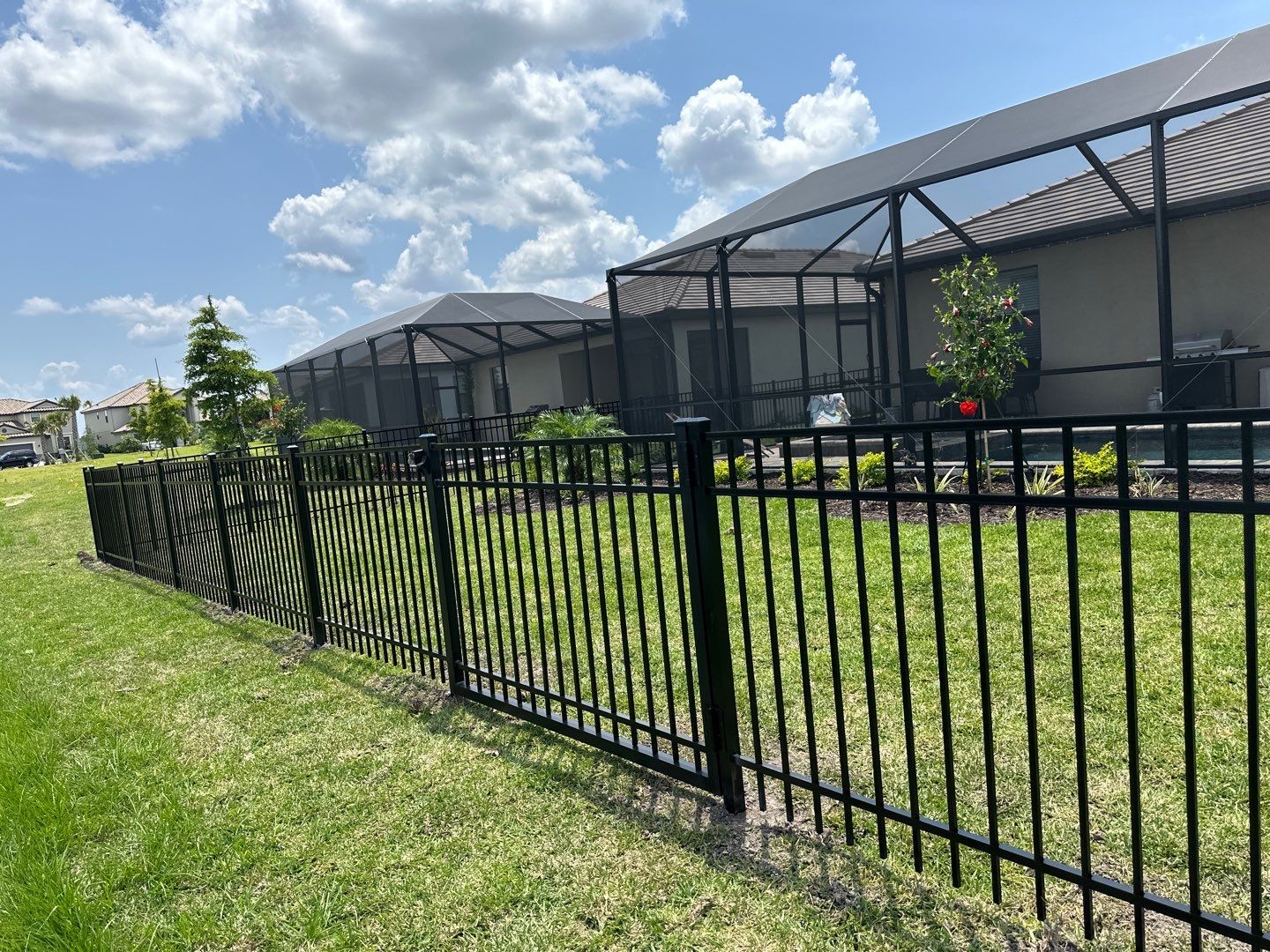 Aluminum Fence Installation using Black 3 Rail Aluminum Fence by Asap fence and gates, LLC