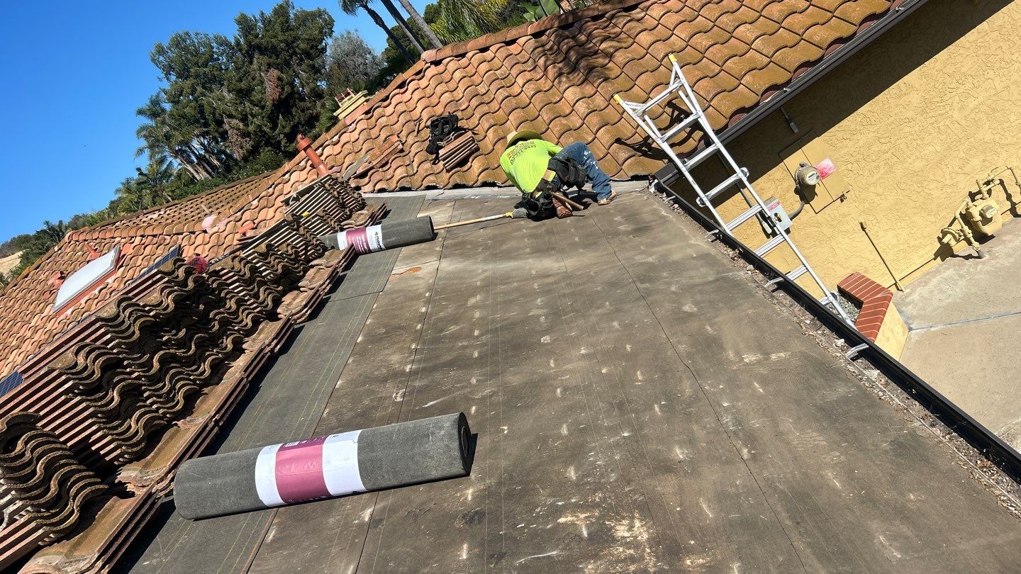 Clay Tile Roof Repair and Underlayment Replacement in Bonita by Reliable Roofing San Diego Inc.