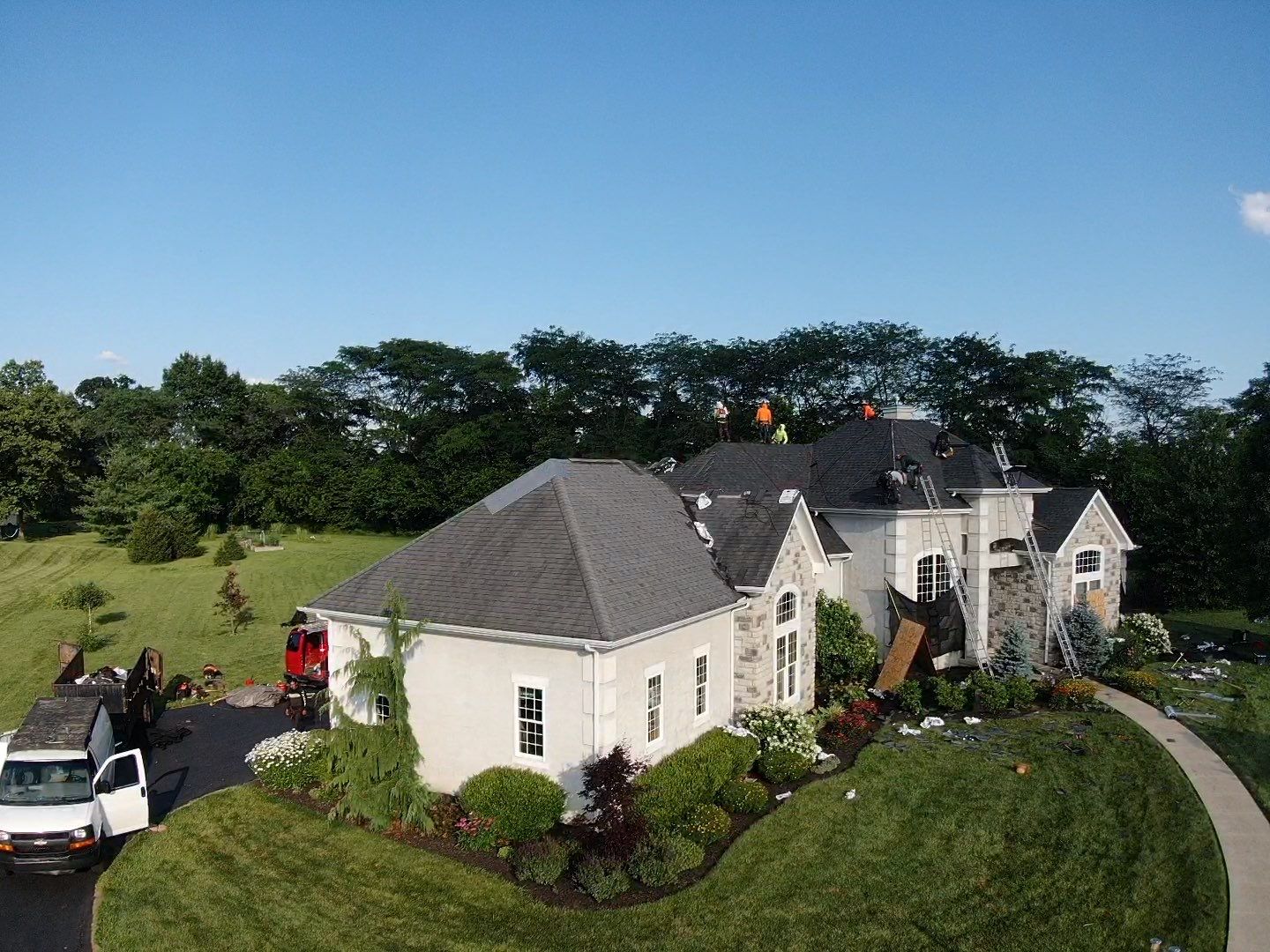 Residential Roofing Installation using Atlas Pinnacle Black Shingles by 614 Exteriors