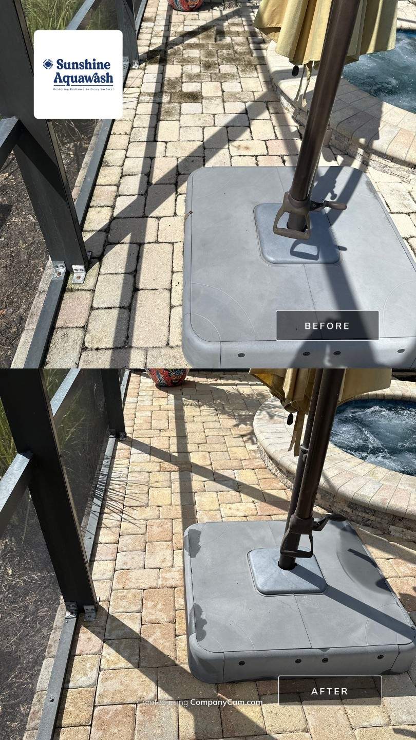 Paver Driveway, Pool Deck, Outdoor Furniture & Culvert Cleaning in Winding River Community, Bradenton, FL | Sunshine AquaWash by Sunshine AquaWash