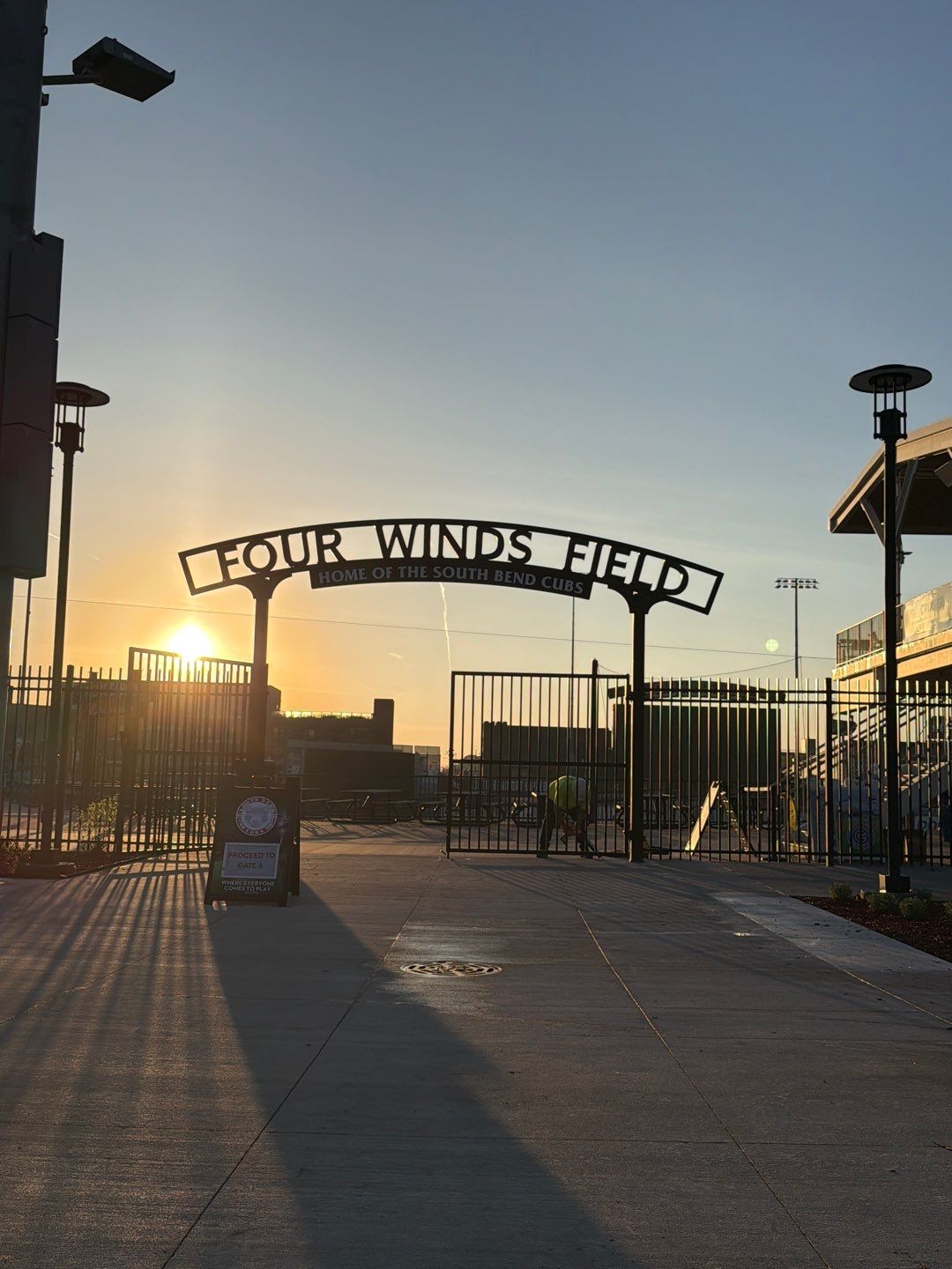 Custom Stadium Signage and Entrance Installation at Four Winds Field by Hayes Design co