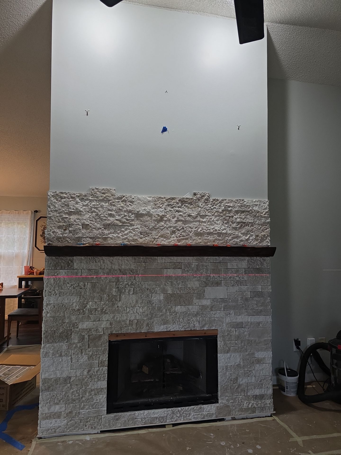 Holly Springs Fireplace Transformation — Full-Height Stone Feature Wall
 by Elite Remodeling and Design LLC