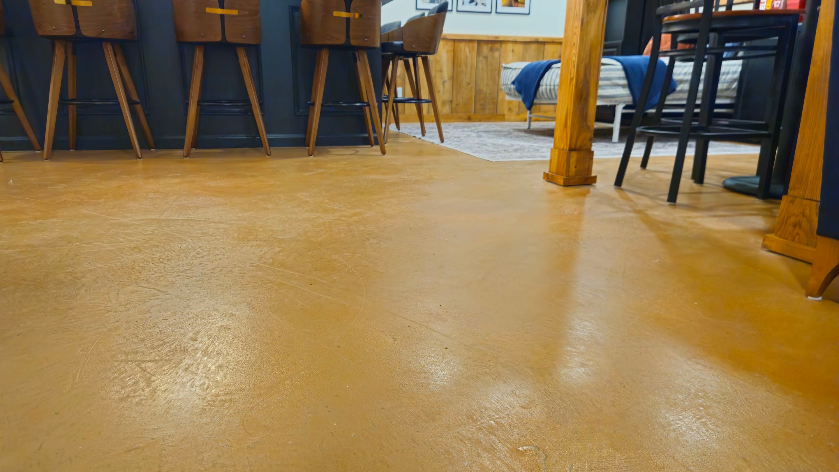 Basement Floor Remodel with Haven Reno KC by Big Red Decorative Concrete, LLC